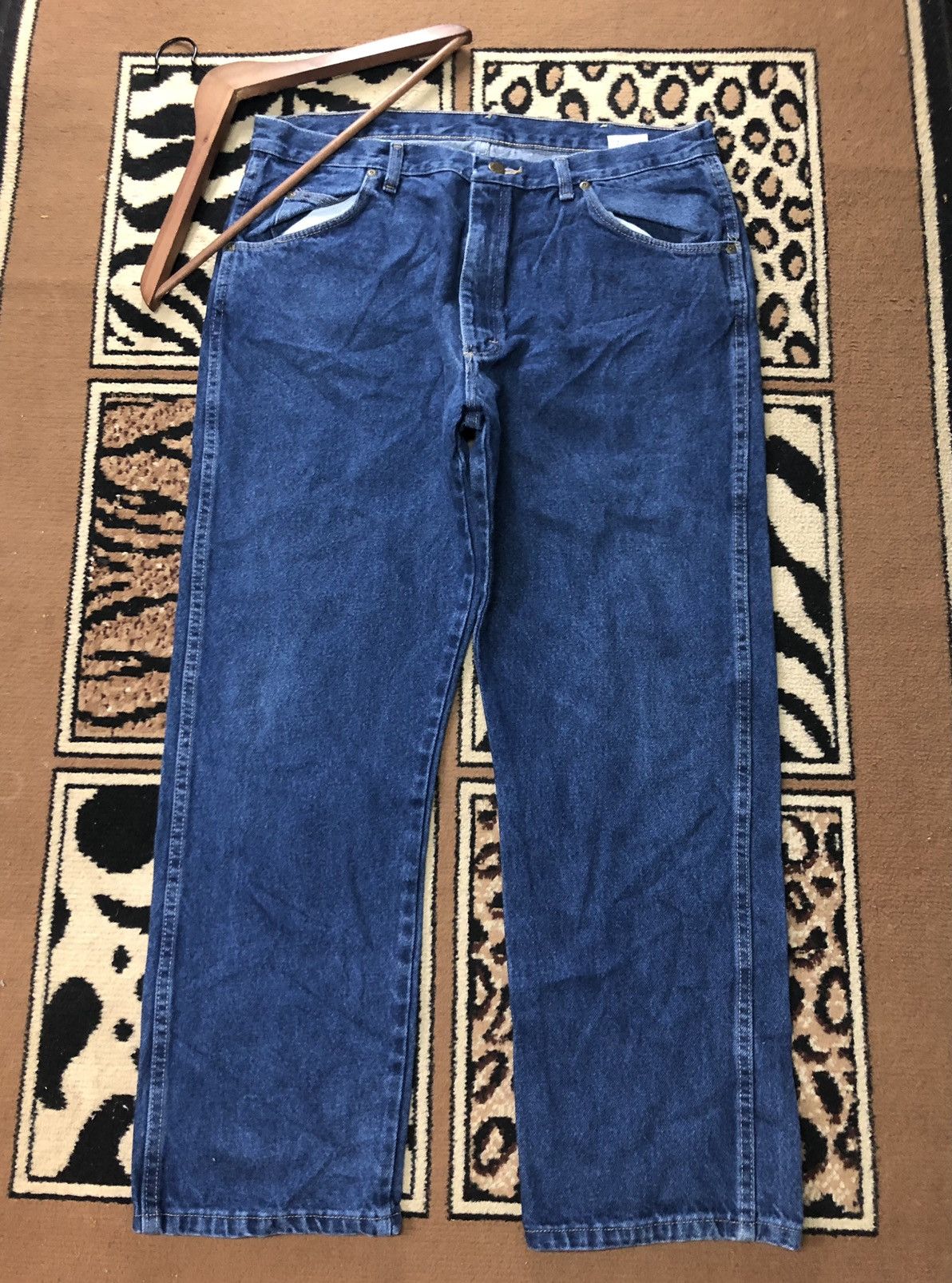 Vintage × Wrangler VINTAGE WRANGLER RUGGED WEAR BLUE DENIM Size US 36 / EU 52 - 7 Thumbnail
