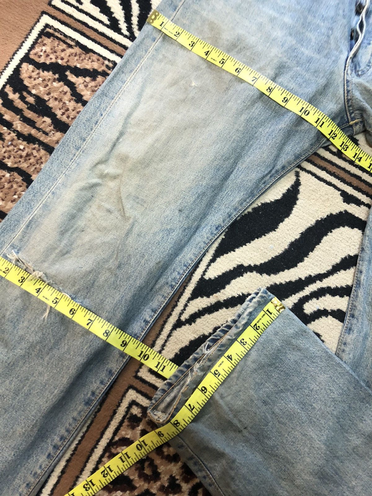 Edwin × Vintage VINTAGE SELVEDGE EDWIN 505x DISTRESSED DENIM Size US 32 / EU 48 - 17 Thumbnail