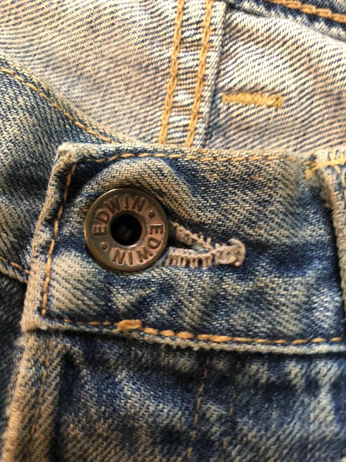 Edwin × Vintage VINTAGE SELVEDGE EDWIN 505x DISTRESSED DENIM Size US 32 / EU 48 - 5 Thumbnail