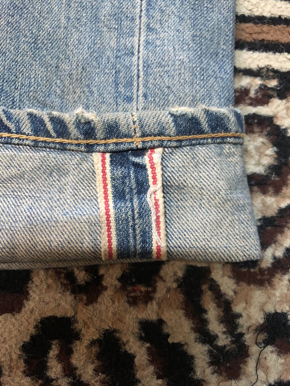 Edwin × Vintage VINTAGE SELVEDGE EDWIN 505x DISTRESSED DENIM Size US 32 / EU 48 - 3 Thumbnail