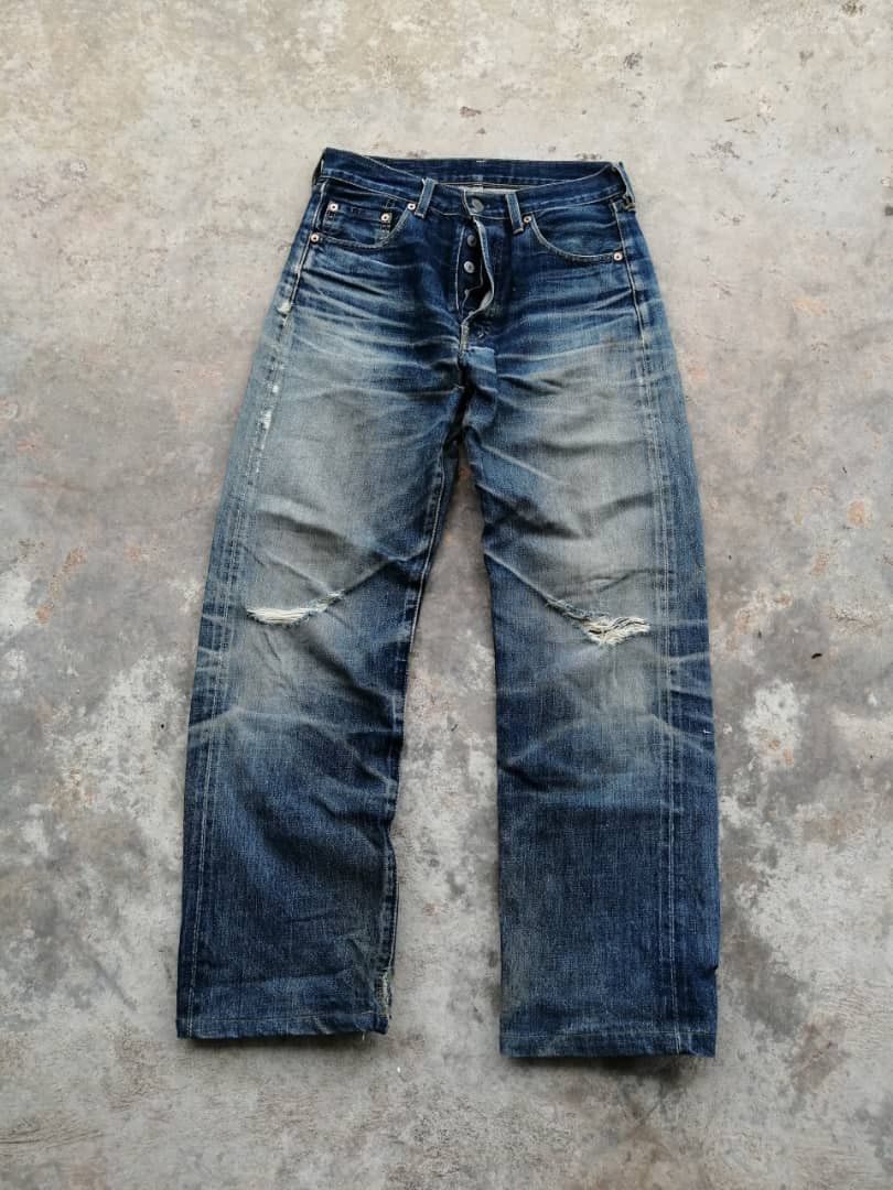 Levi's Vintage Clothing RARE🔥Vintage Distress Rusty Redline Levi's Jeans 503B Size US 29 - 18 Thumbnail