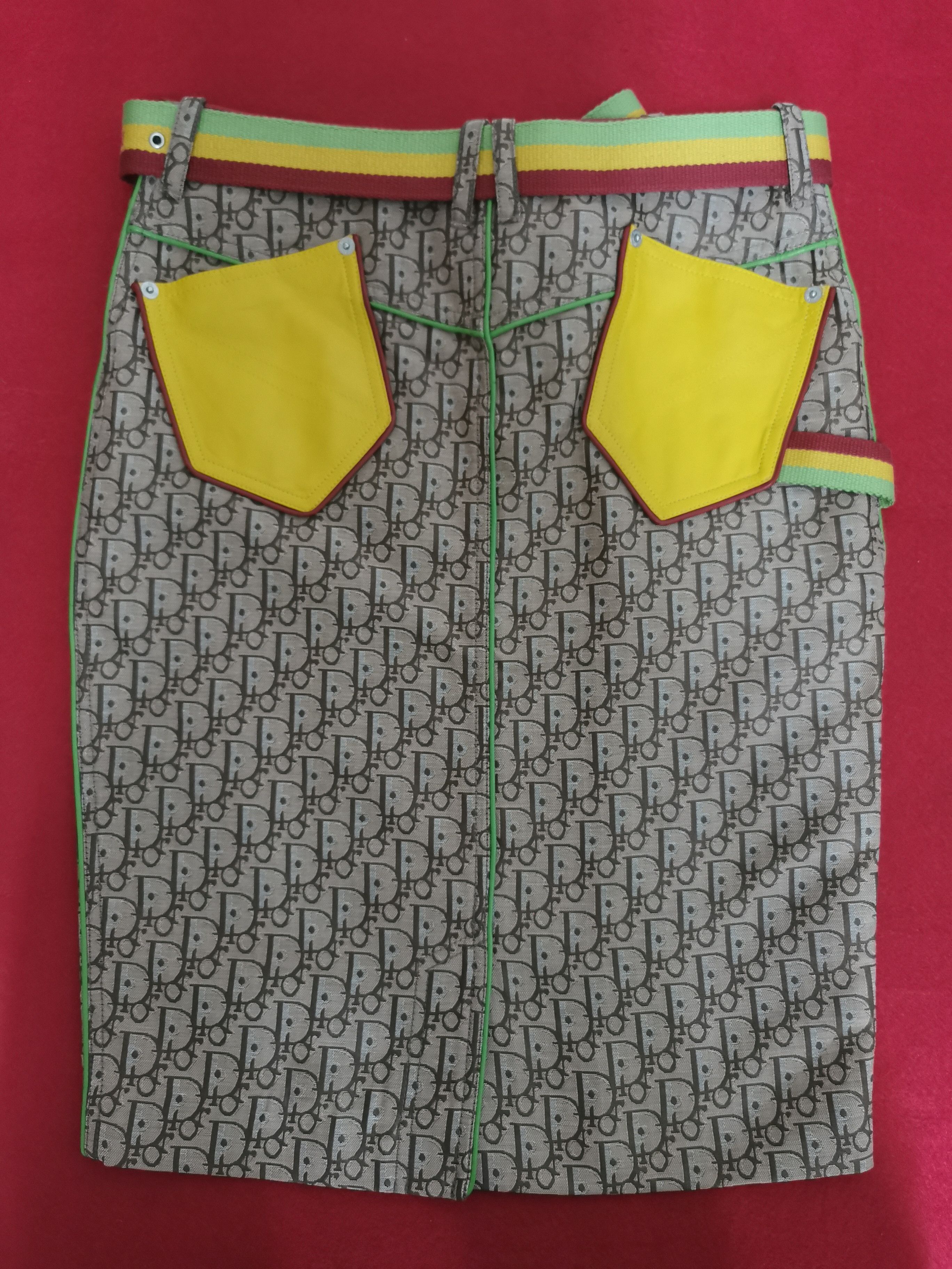Dior × John Galliano Dior John Galliano Rasta straight-cut skirt Size 26" / US 2 / IT 38 - 4 Thumbnail