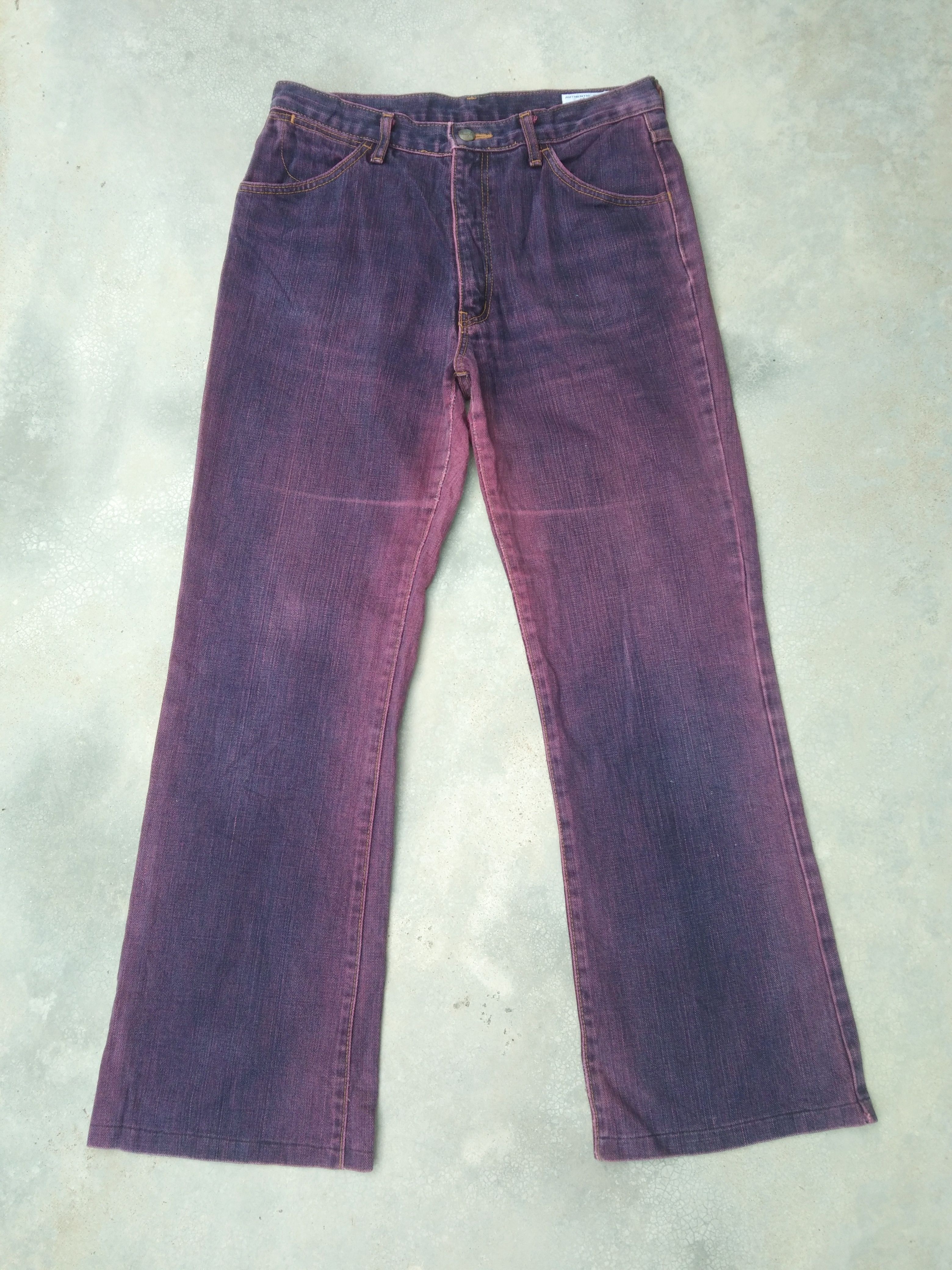 Pre-owned Jean X Vintage Distressed Wrangler Purple Flared Jeans 30x28.5