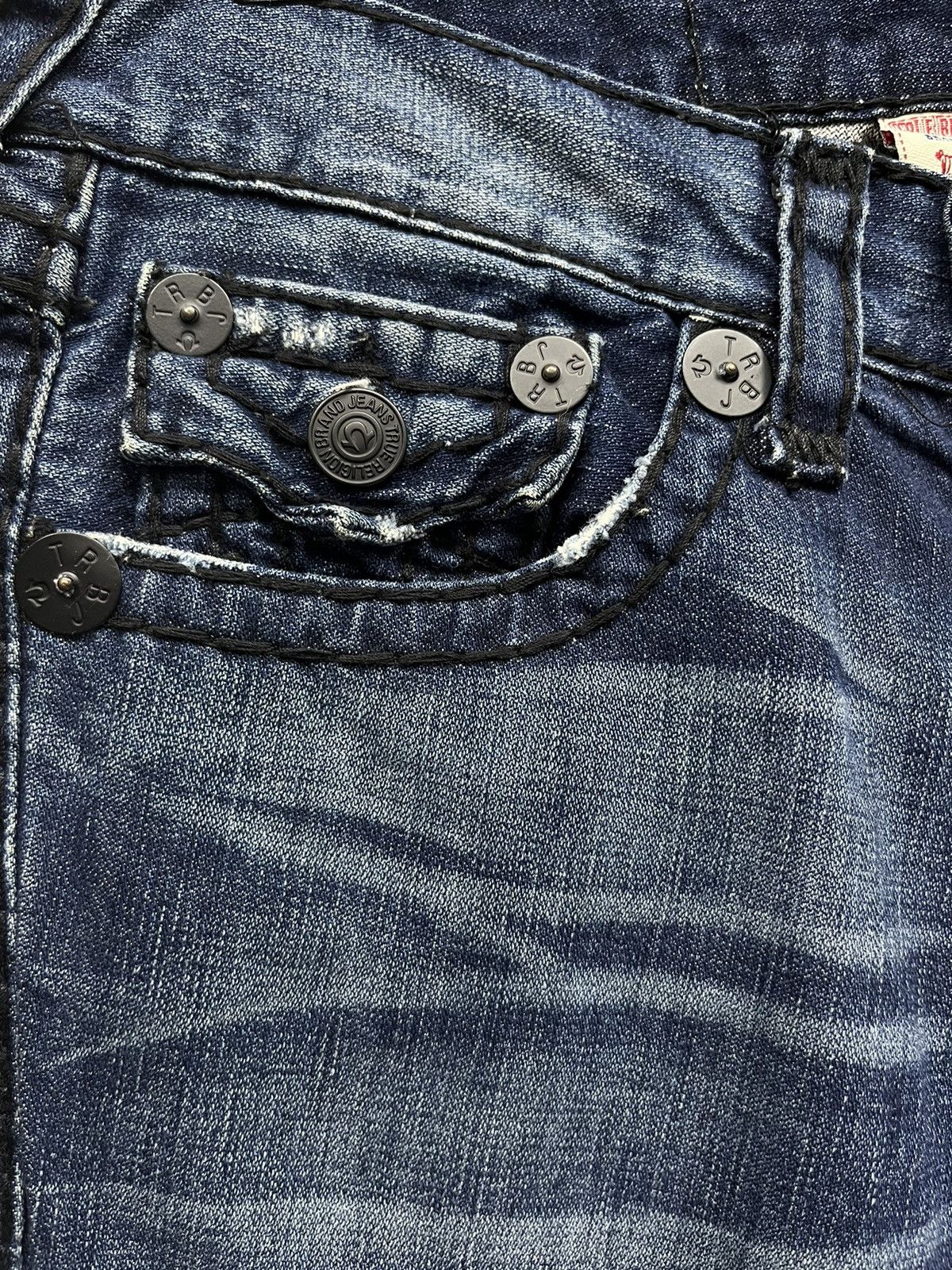True Religion FYE💥INDIG0 BLUE 🔥VTG TRUE RELIGION JOEY SUPER T FLARED💥 Size US 30 / EU 46 - 5 Thumbnail