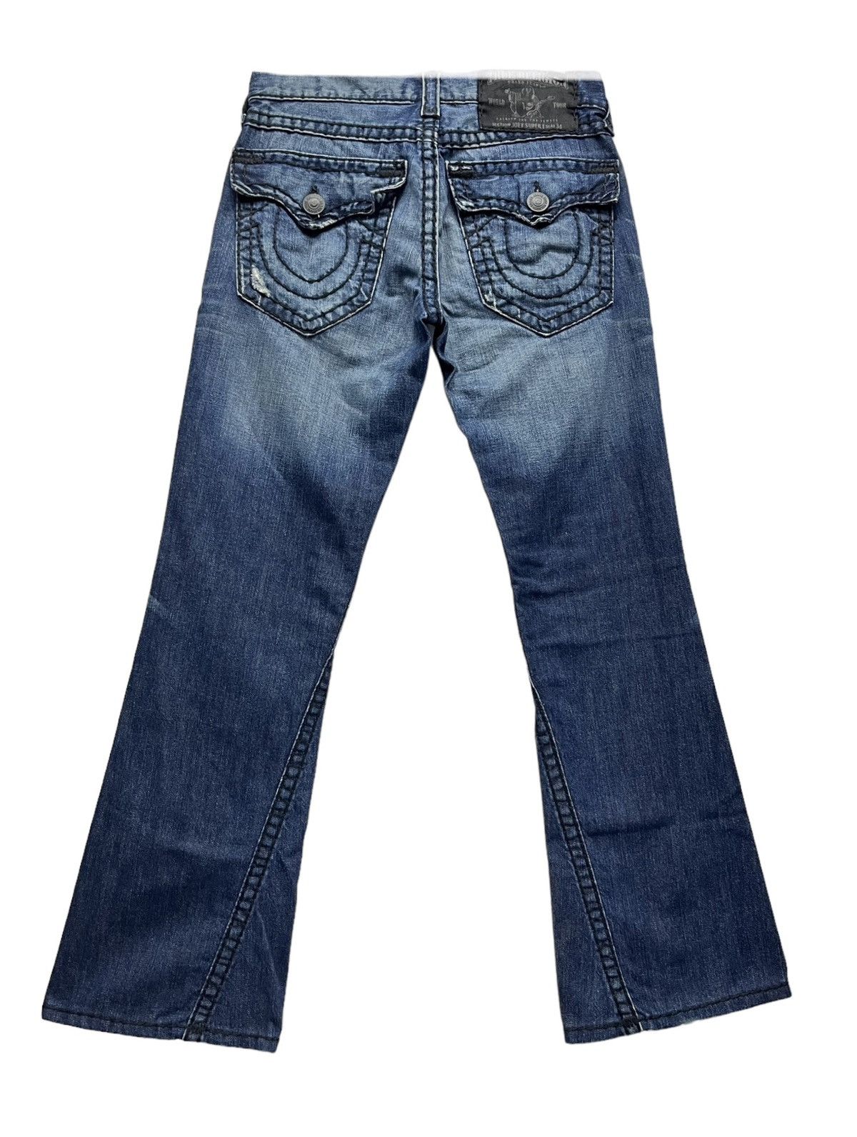 True Religion FYE💥INDIG0 BLUE 🔥VTG TRUE RELIGION JOEY SUPER T FLARED💥 Size US 30 / EU 46 - 8 Thumbnail