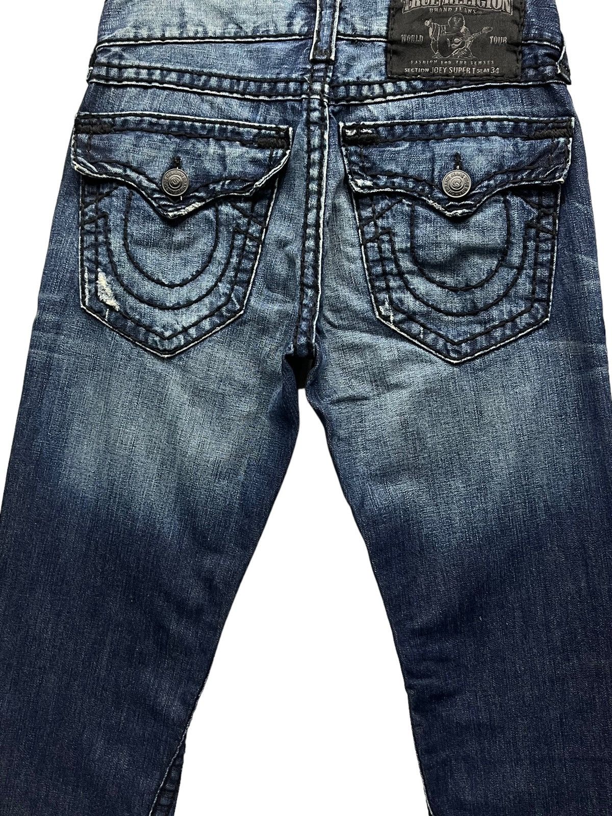 True Religion FYE💥INDIG0 BLUE 🔥VTG TRUE RELIGION JOEY SUPER T FLARED💥 Size US 30 / EU 46 - 9 Thumbnail