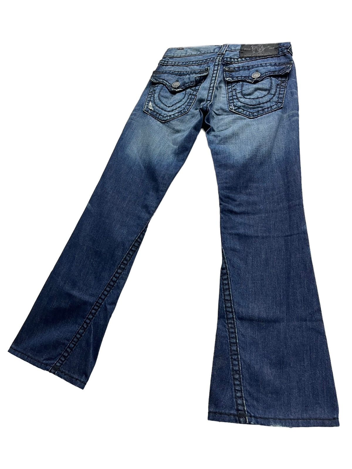 True Religion FYE💥INDIG0 BLUE 🔥VTG TRUE RELIGION JOEY SUPER T FLARED💥 Size US 30 / EU 46 - 3 Thumbnail