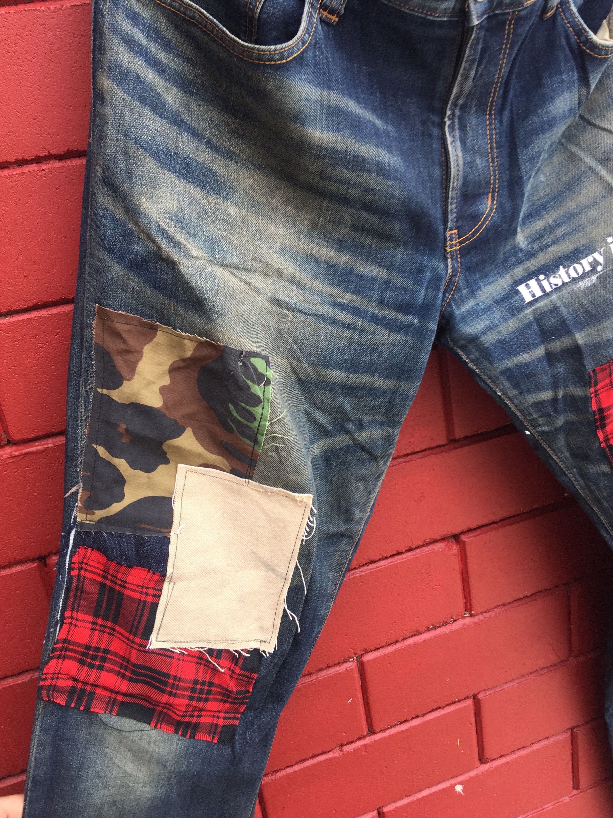 Japanese Brand × Vintage Vintage Edwin Distressed Travis Scott Fashion Style Denim Size US 37 - 9 Thumbnail