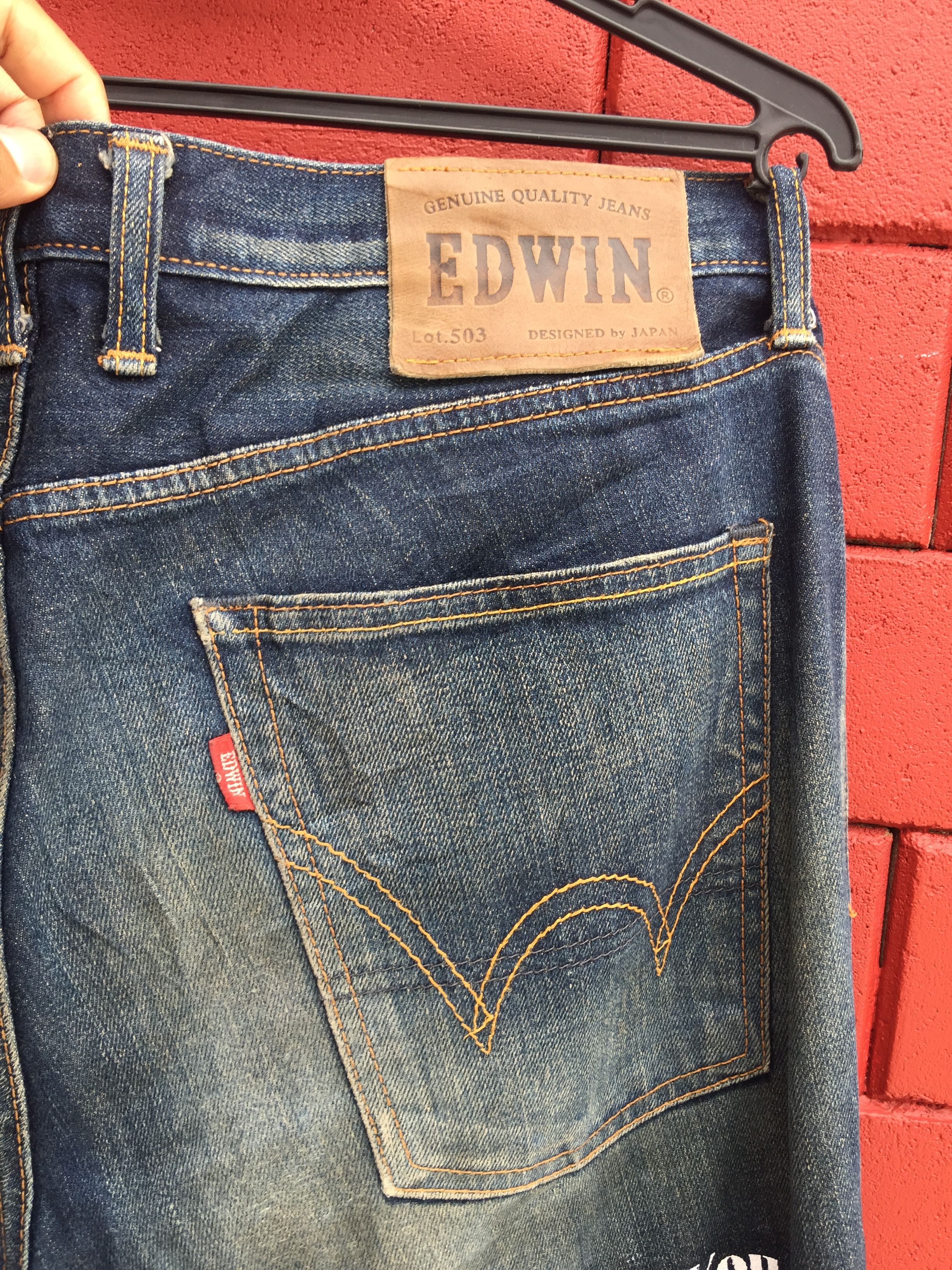 Japanese Brand × Vintage Vintage Edwin Distressed Travis Scott Fashion Style Denim Size US 37 - 11 Thumbnail