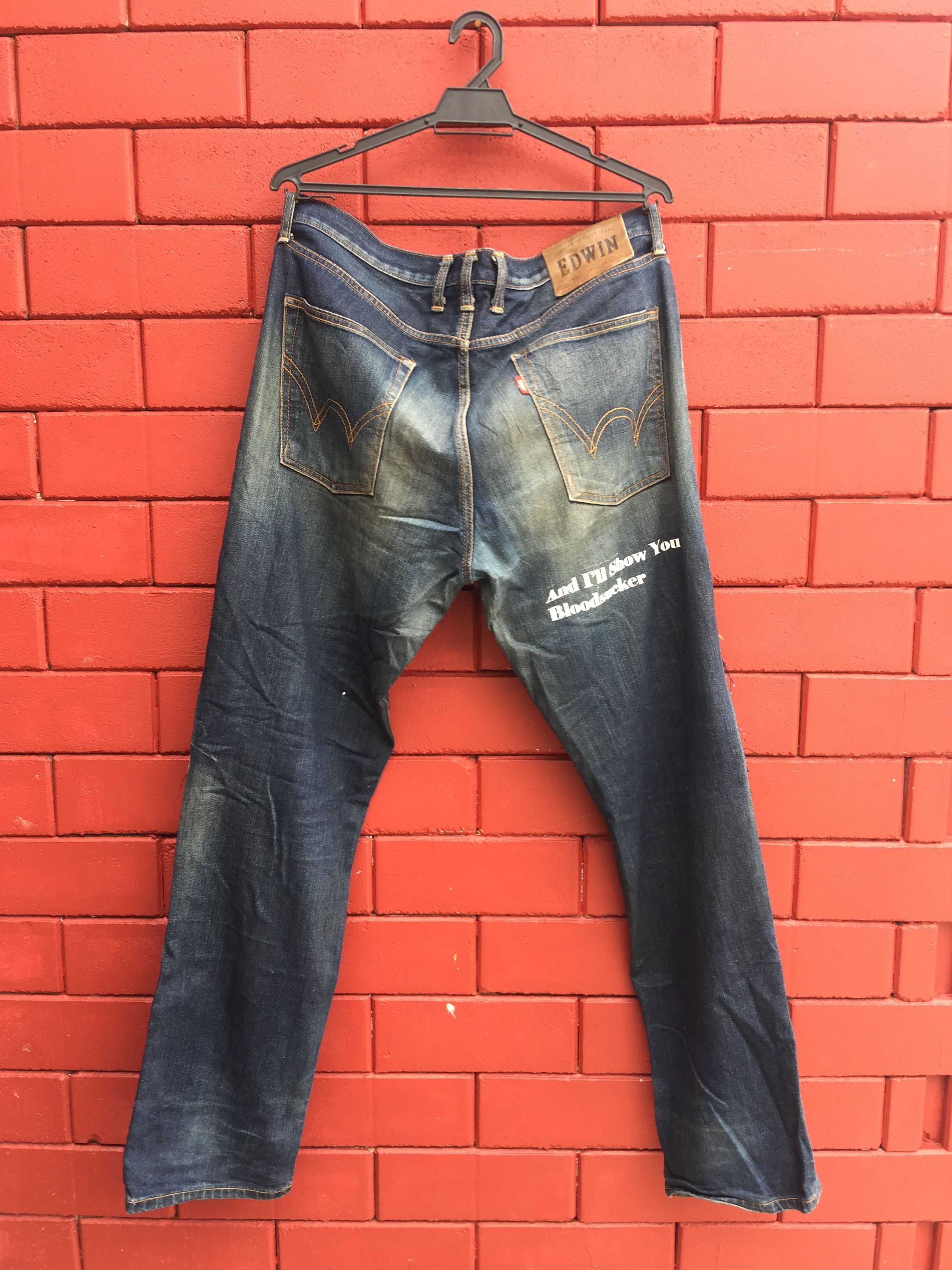 Japanese Brand × Vintage Vintage Edwin Distressed Travis Scott Fashion Style Denim Size US 37 - 2 Thumbnail