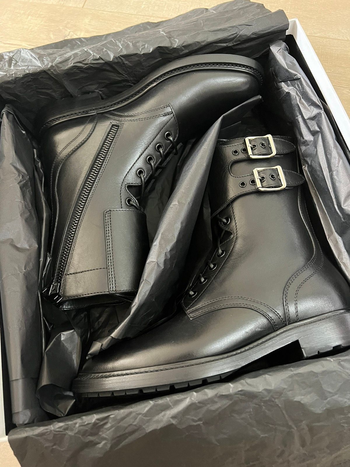Pre-owned Celine X Hedi Slimane 19fw Zipped Ranger Boots With Cuff Sz40 In Black