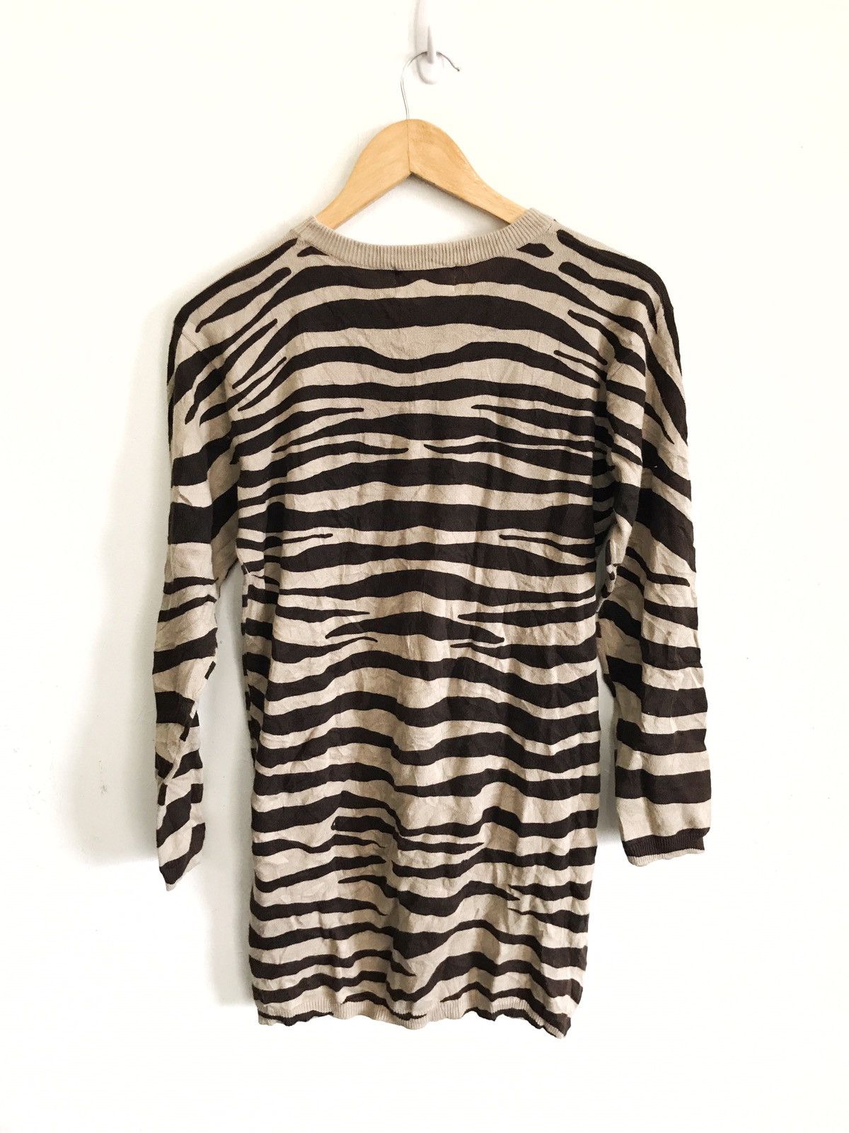 Japanese Brand × Krizia Uomo Krizia Tiger Stripes Hand Knit Shirts Armpit19"x29.5" Size US M / EU 48-50 / 2 - 3 Thumbnail