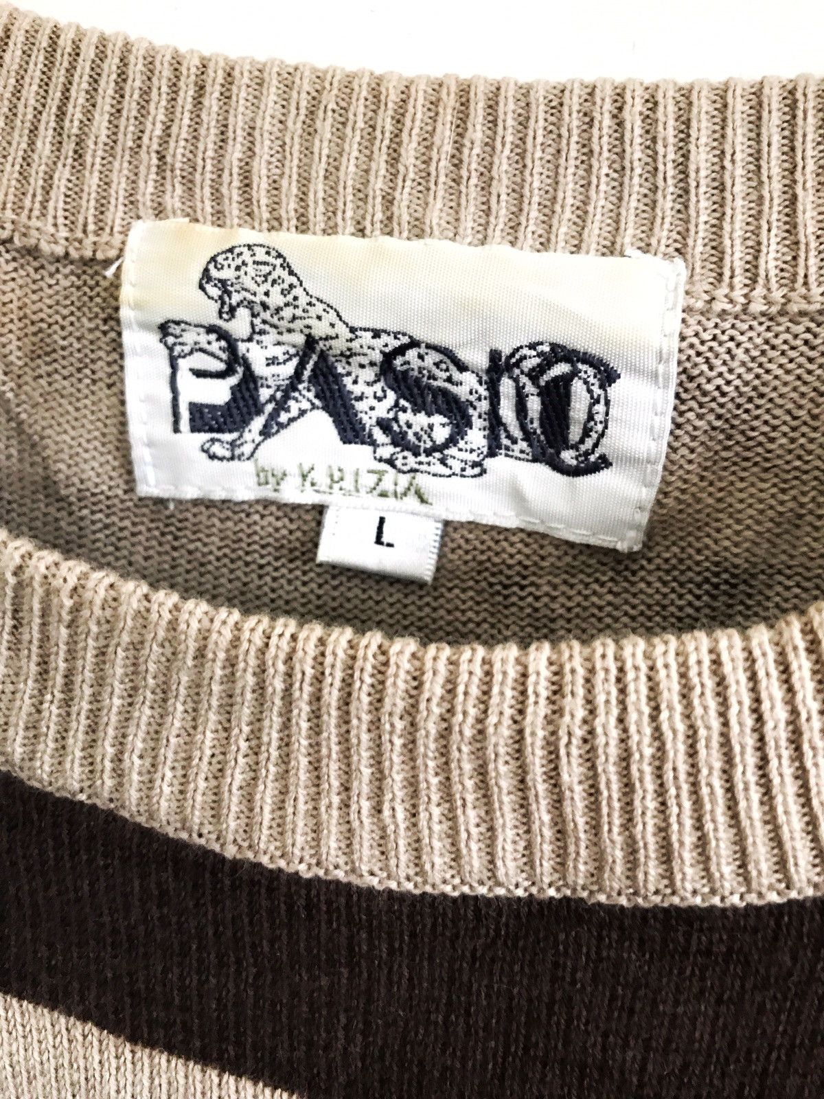 Japanese Brand × Krizia Uomo Krizia Tiger Stripes Hand Knit Shirts Armpit19"x29.5" Size US M / EU 48-50 / 2 - 5 Thumbnail