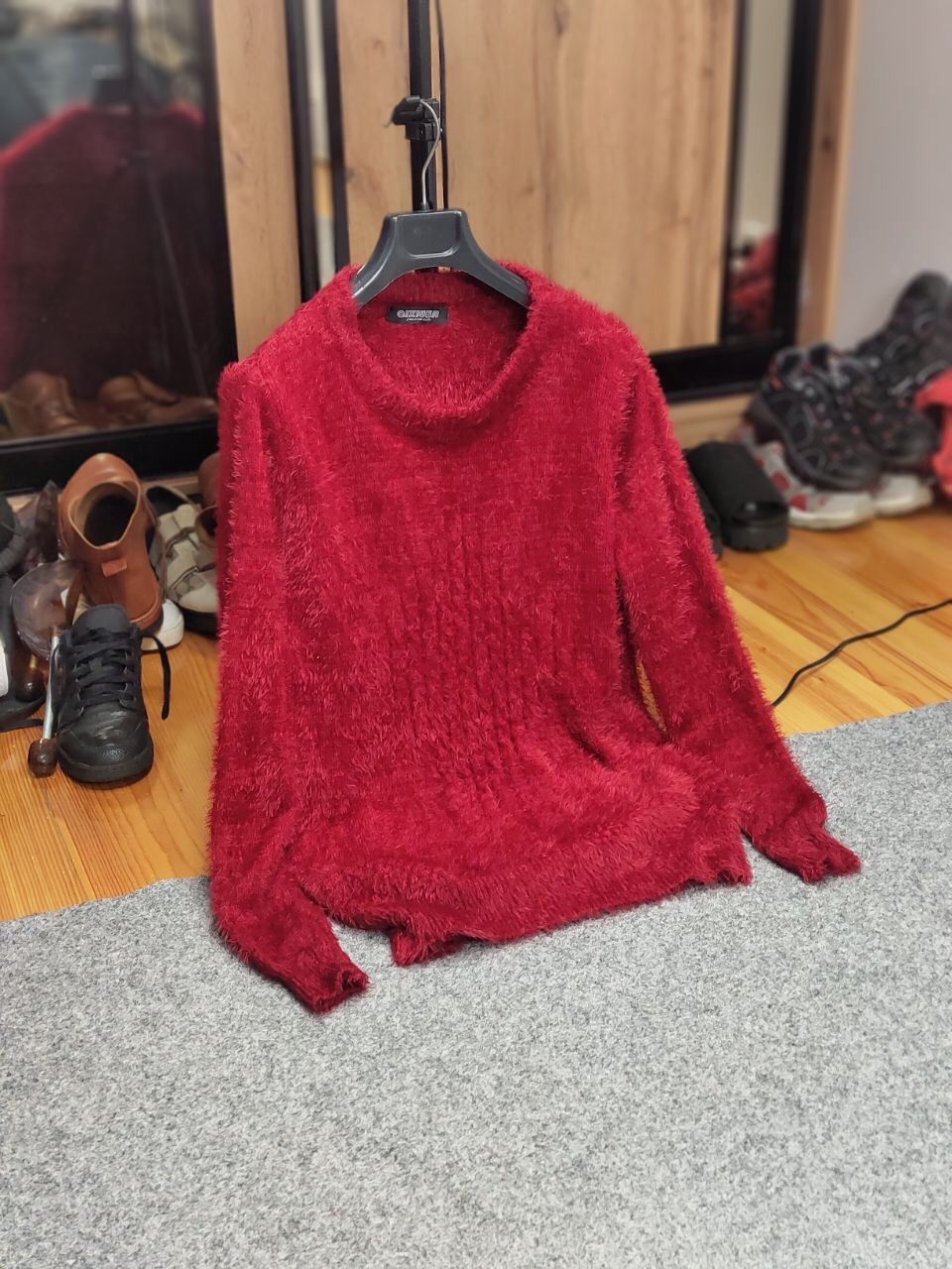 Japanese Brand Vintage Japanese Red Mohair Style Fuzzy Crewneck Sweater Size M / US 6-8 / IT 42-44 - 20 Thumbnail