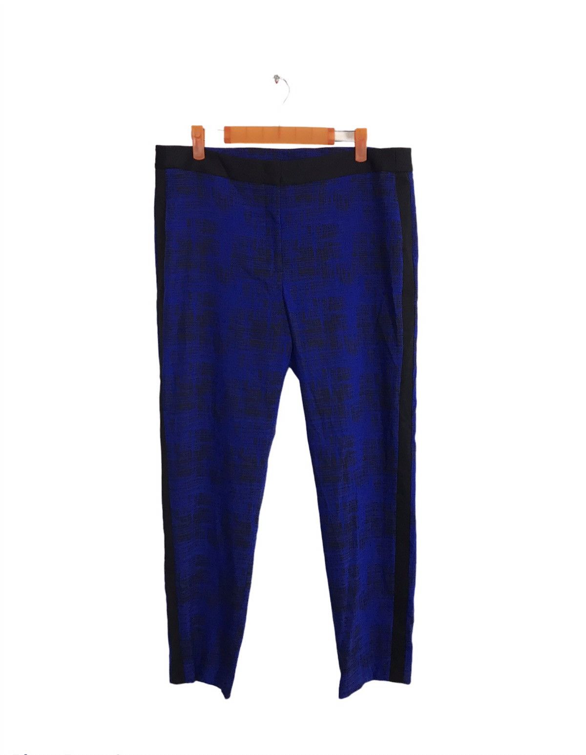 image of Dkny Blue Pant Workwear Checked Fits Size 34 Designer, Women's