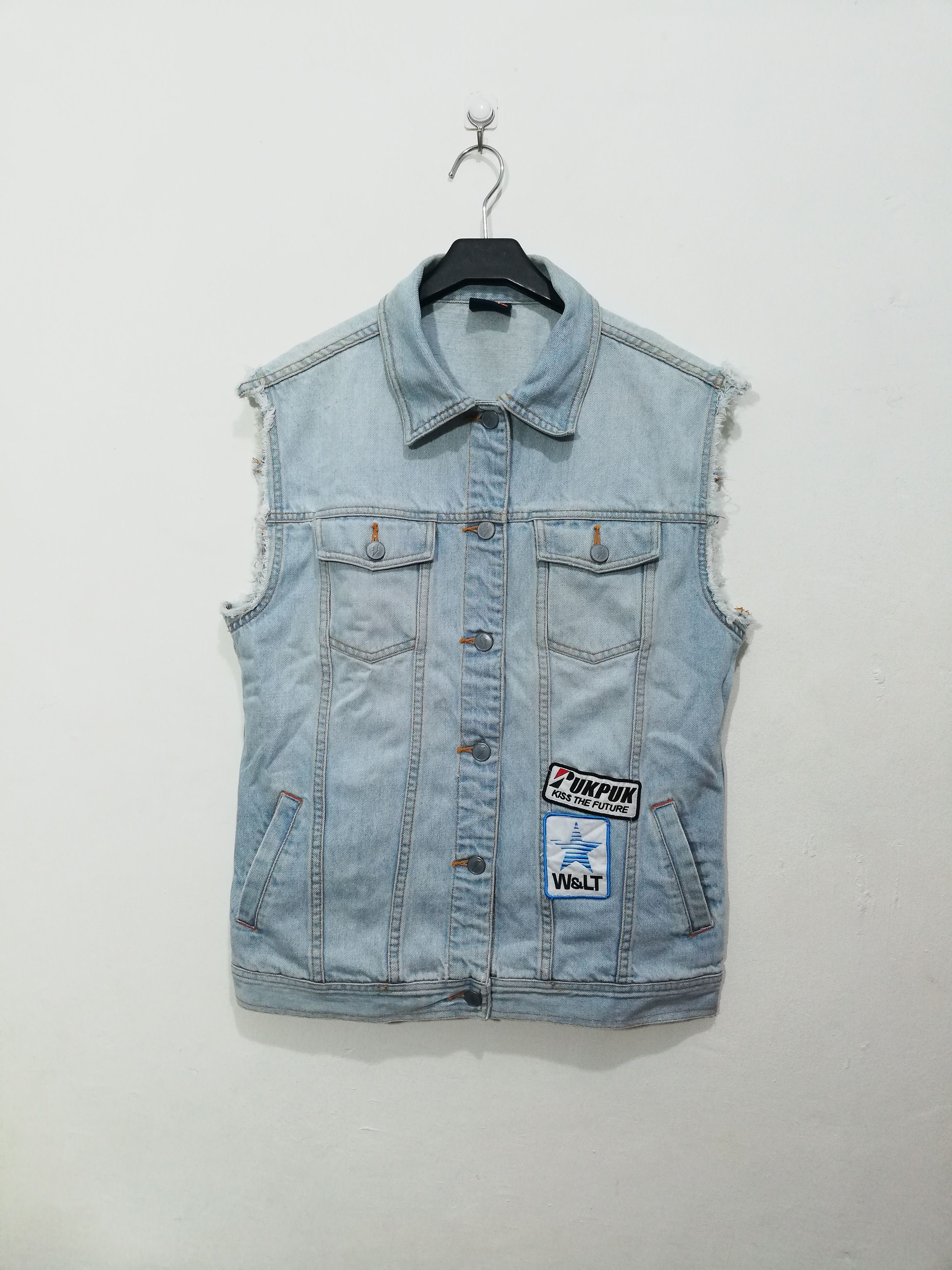 Walter Van Beirendonck Punk Sleeveless Denim Jacket Size US M / EU 48-50 / 2 - 1 Thumbnail