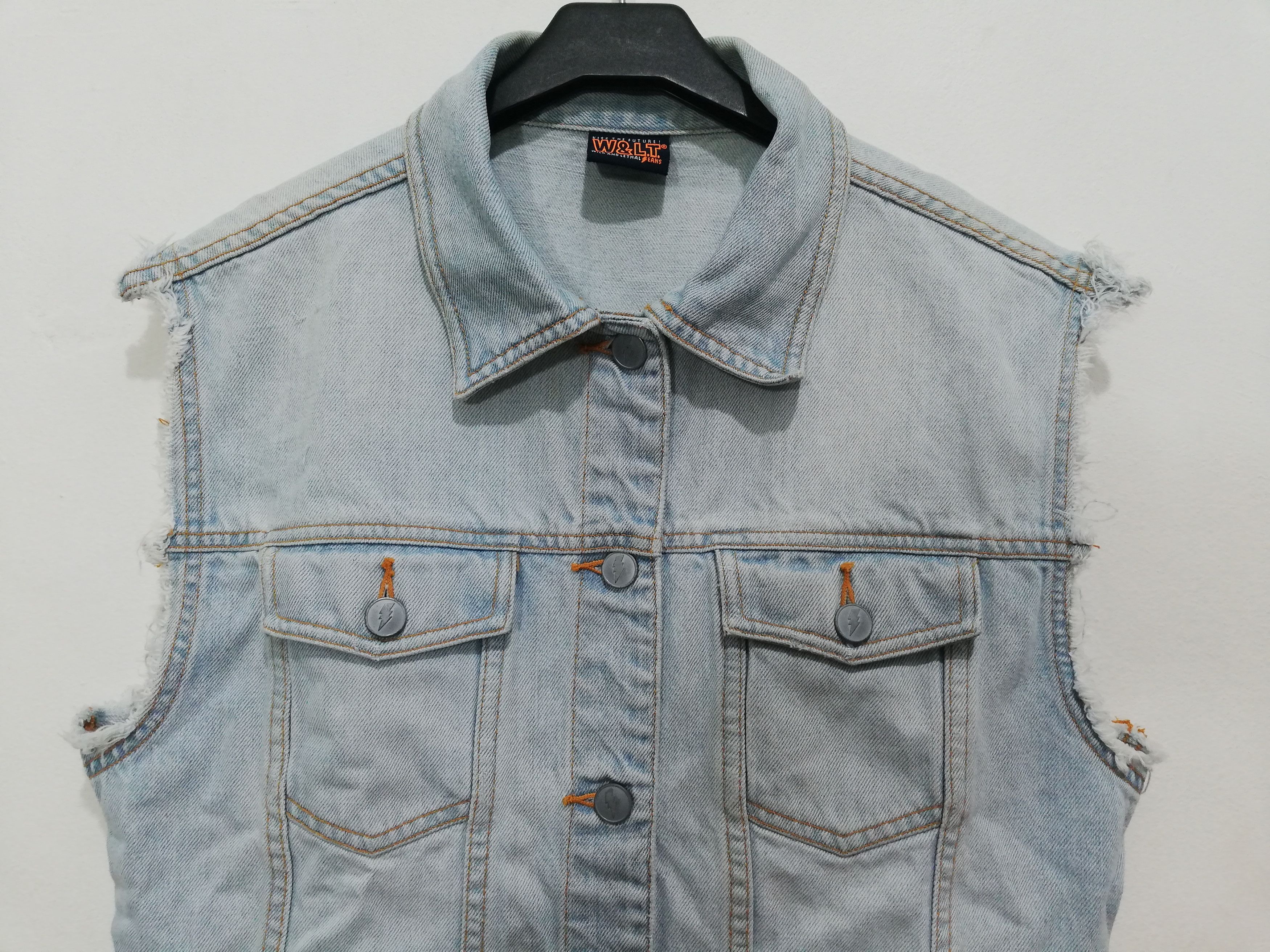 Walter Van Beirendonck Punk Sleeveless Denim Jacket Size US M / EU 48-50 / 2 - 2 Thumbnail