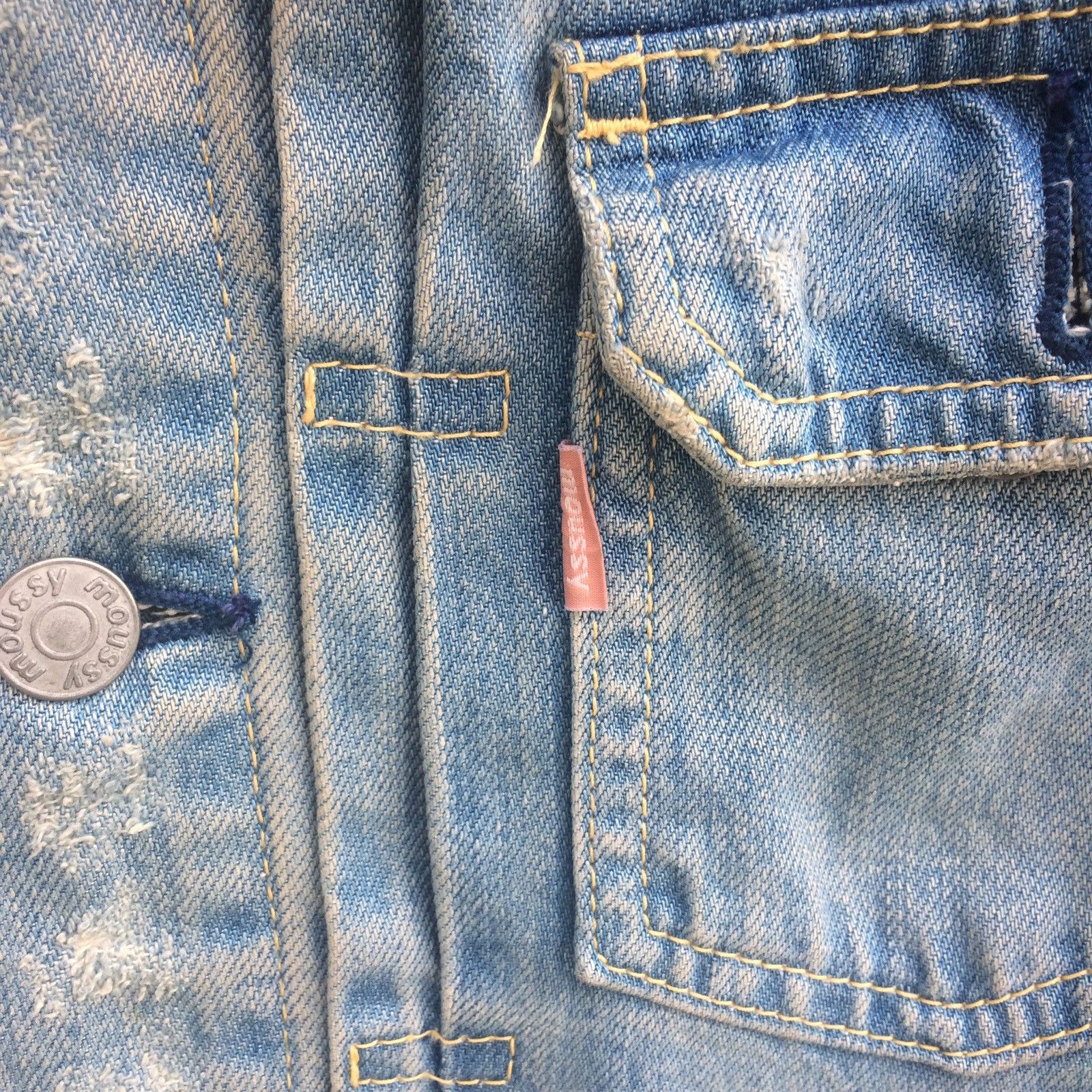 Other MOUSSY Distressed Denim Trucker Jacket Size US S / EU 44-46 / 1 - 3 Thumbnail