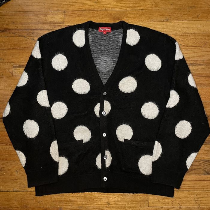 Supreme Supreme brushed polka dot cardigan | Grailed