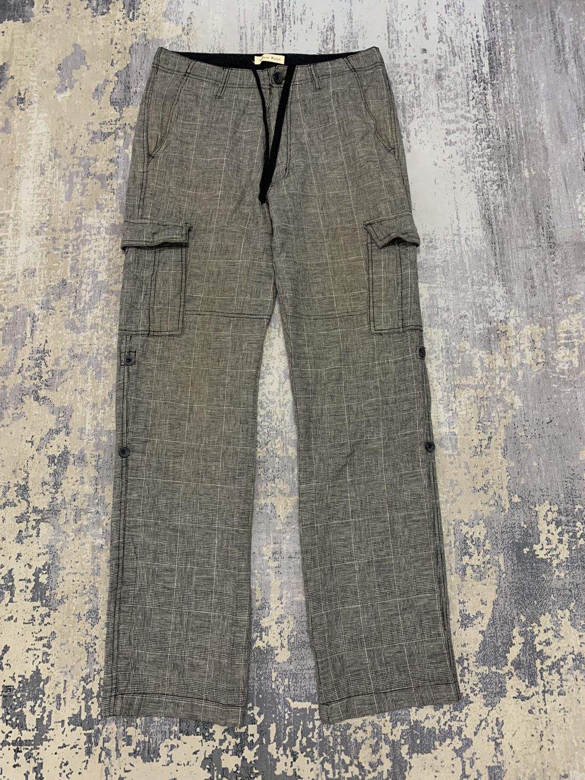 Image of Archival Clothing x Avant Garde Silver Moon Plaid Cargo Easy Pant 30X29.5, Men's