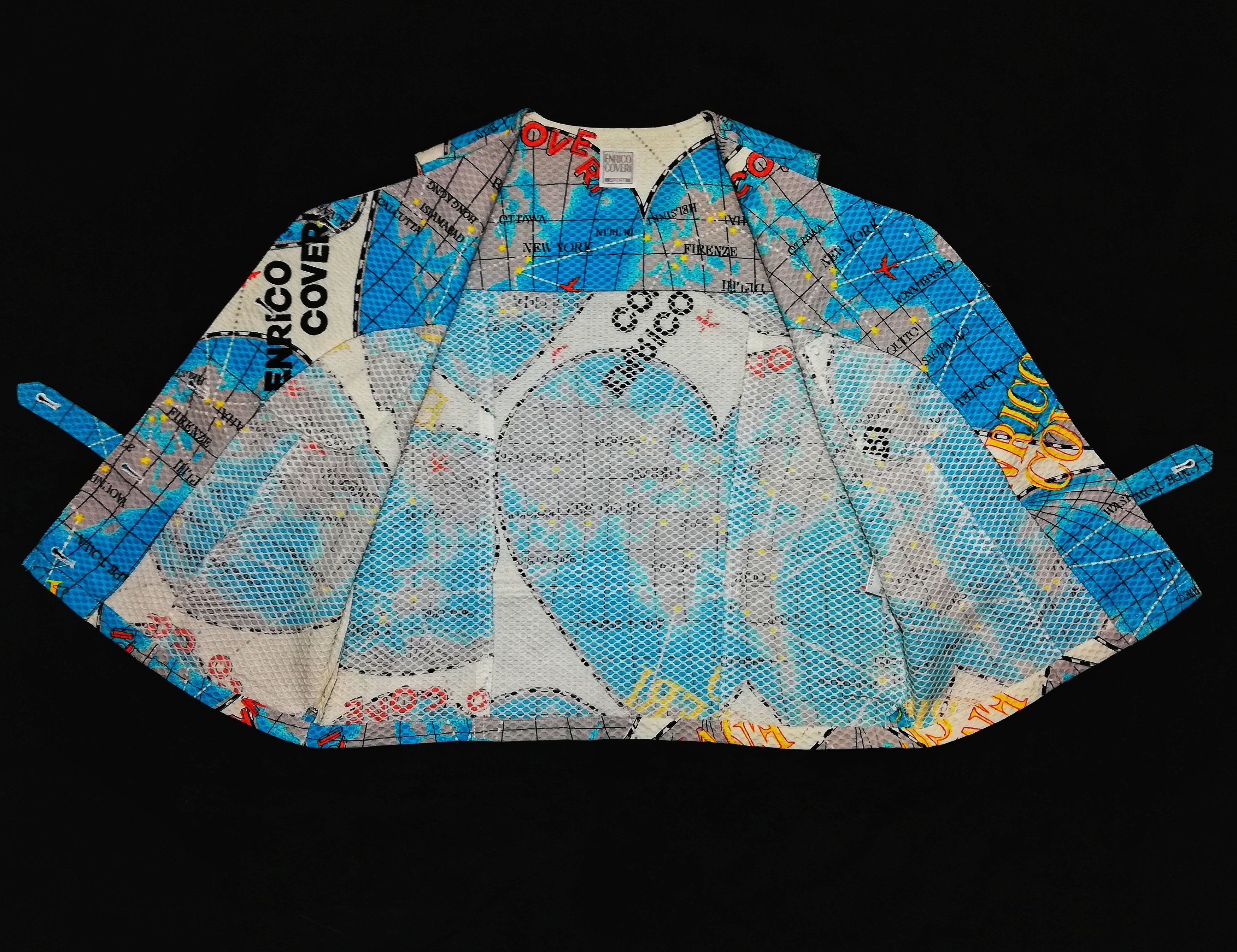 Designer × Enrico Coveri 🔥Enrico Coveri Sport Globe World Maps Fullprint Vest🔥 Size US S / EU 44-46 / 1 - 8 Thumbnail