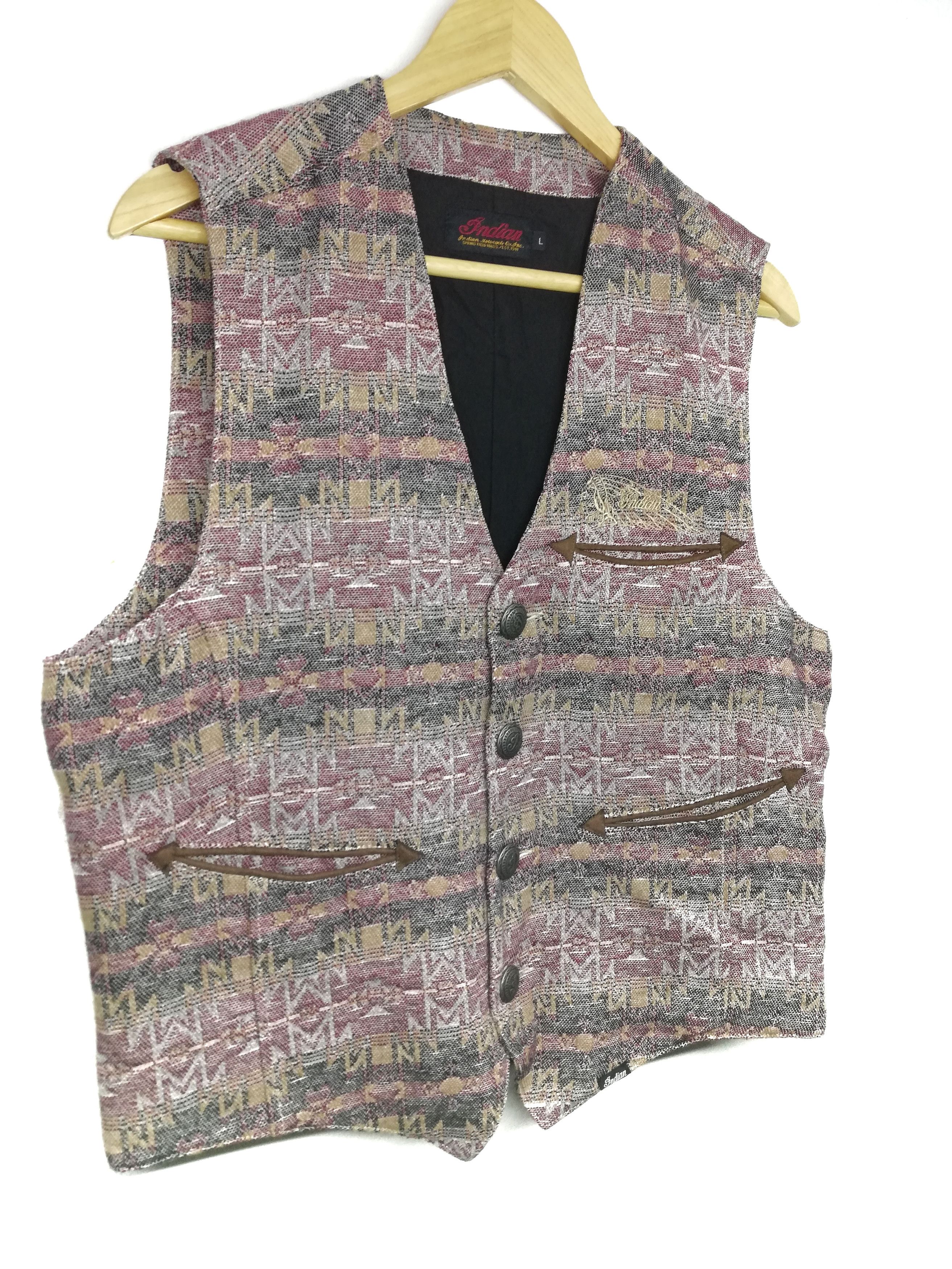Indian Motorcycle × Native × Vintage 🔥SUMMER SALE Native American Tradition By Allen Wah Vest Size US L / EU 52-54 / 3 - 1 Thumbnail