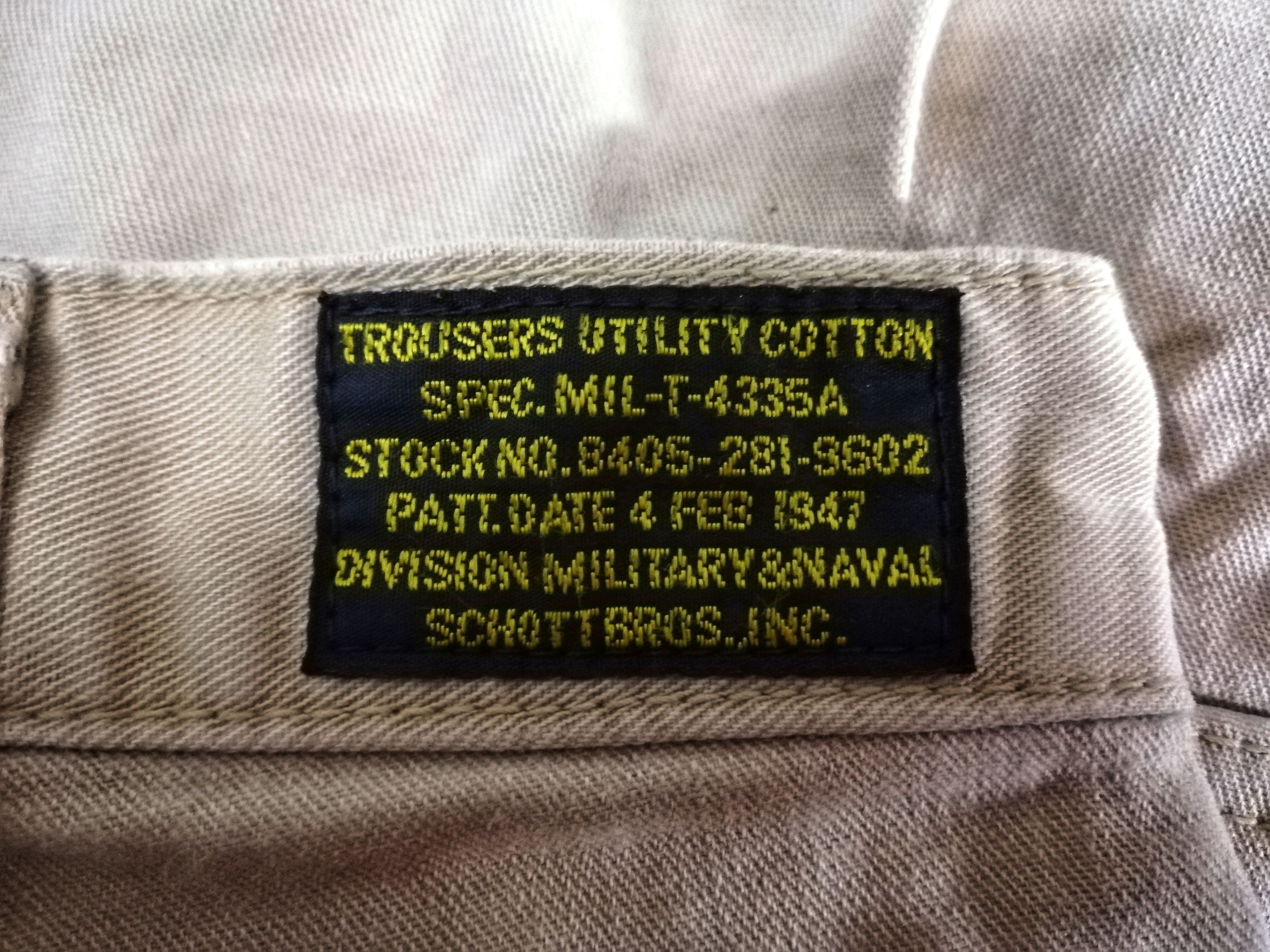 Schott × Vintage 🔥Schott N.Y.C. Trousers Utility Cargo Spec. Mil-T-4335A🔥 Size US 30 / EU 46 - 6 Thumbnail