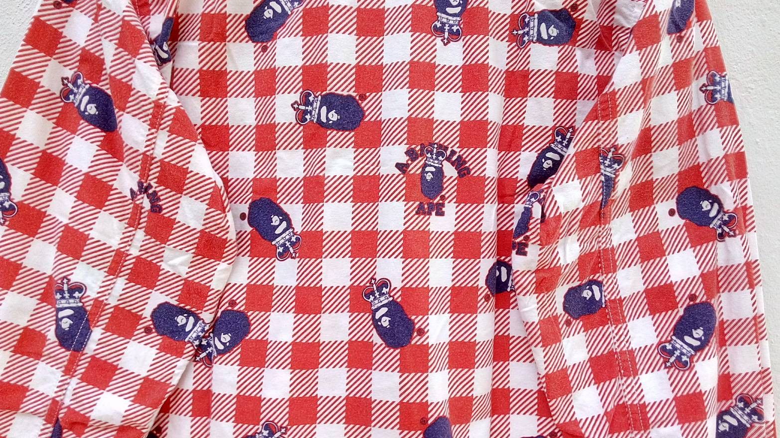 Bape A BATHING APE Crown Printed long-sleeved flannel shirt Size US M / EU 48-50 / 2 - 9 Thumbnail