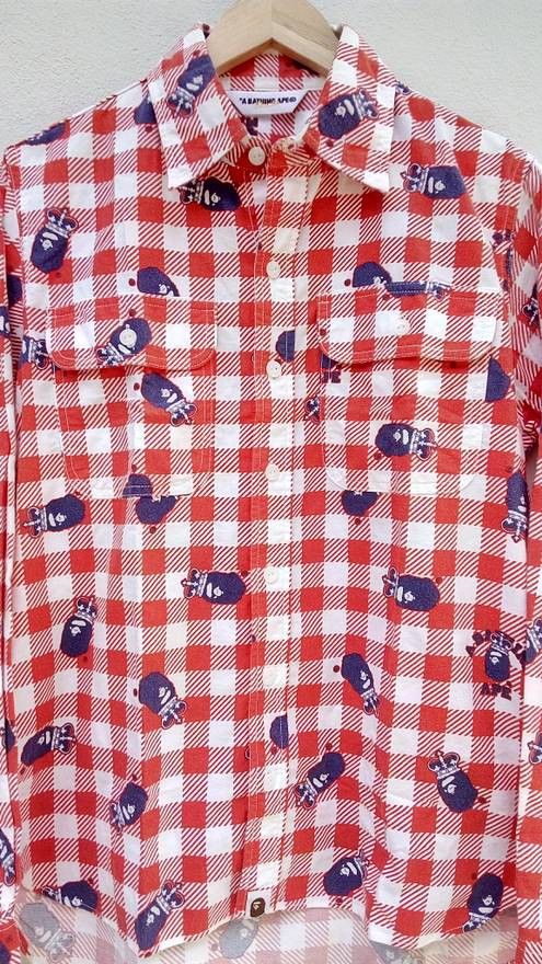 Bape A BATHING APE Crown Printed long-sleeved flannel shirt Size US M / EU 48-50 / 2 - 3 Thumbnail