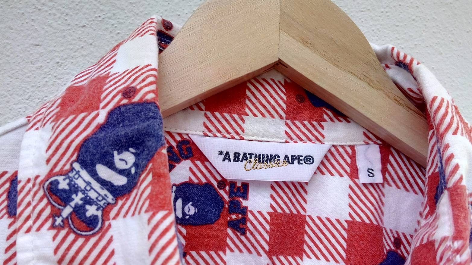 Bape A BATHING APE Crown Printed long-sleeved flannel shirt Size US M / EU 48-50 / 2 - 5 Thumbnail