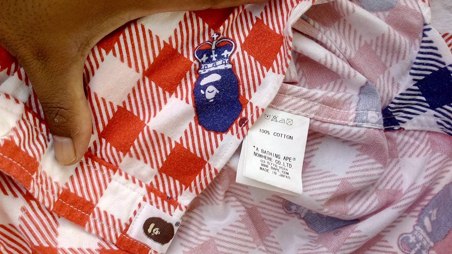 Bape A BATHING APE Crown Printed long-sleeved flannel shirt Size US M / EU 48-50 / 2 - 6 Thumbnail