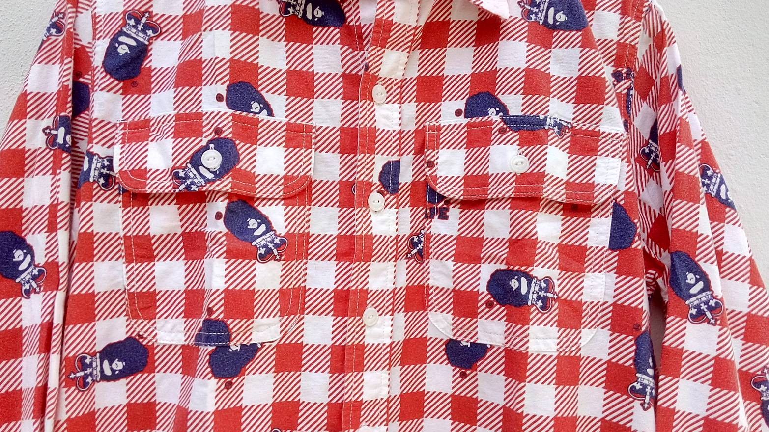 Bape A BATHING APE Crown Printed long-sleeved flannel shirt Size US M / EU 48-50 / 2 - 4 Thumbnail