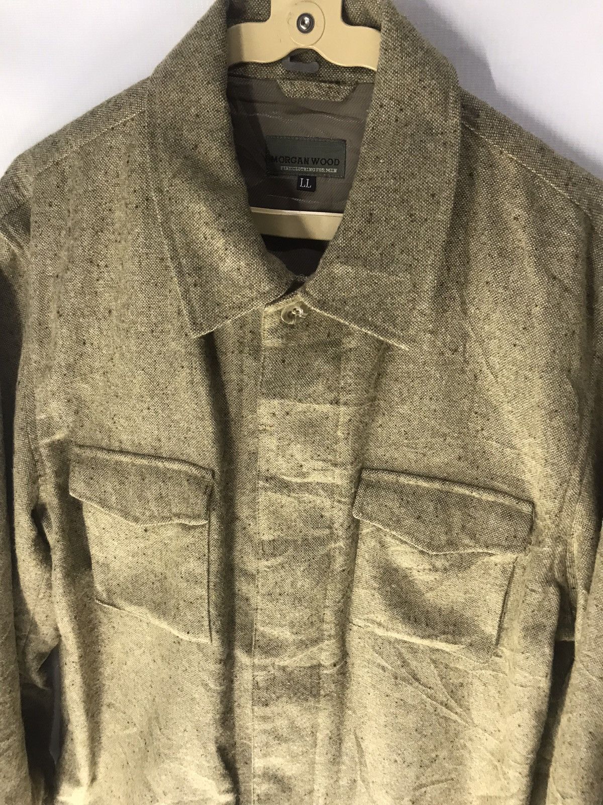 Japanese Brand Morgan wood wool button up shirt Size US L / EU 52-54 / 3 - 3 Thumbnail