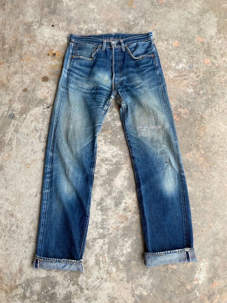 Levi's Vintage Clothing RARE🔥Repro True Vintage Distress Levi's 501 of 1955 Jeans Size US 31 - 1 Thumbnail