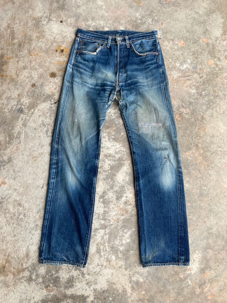 Levi's Vintage Clothing RARE🔥Repro True Vintage Distress Levi's 501 of 1955 Jeans Size US 31 - 2 Thumbnail