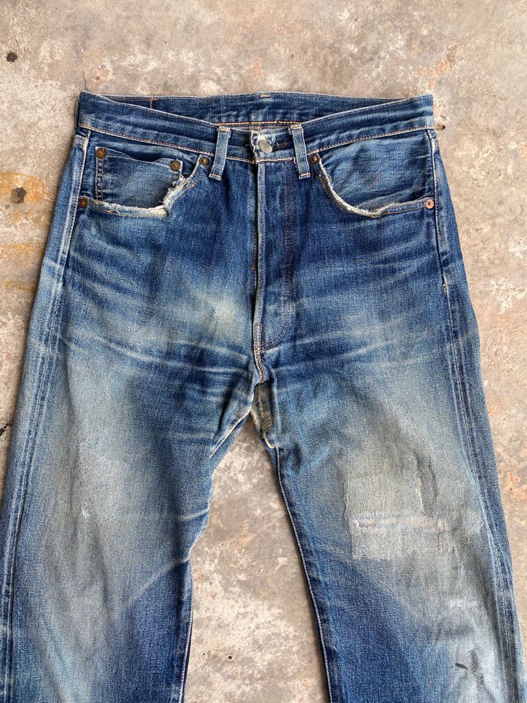 Levi's Vintage Clothing RARE🔥Repro True Vintage Distress Levi's 501 of 1955 Jeans Size US 31 - 4 Thumbnail