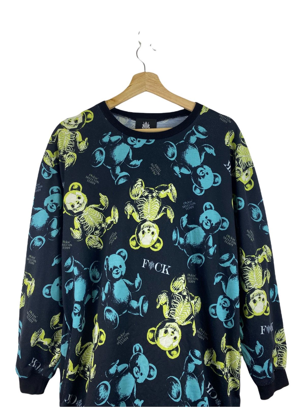 Japanese Brand FACKIN SKELETON TEDDY SWEATER Size US M / EU 48-50 / 2 - 2 Thumbnail