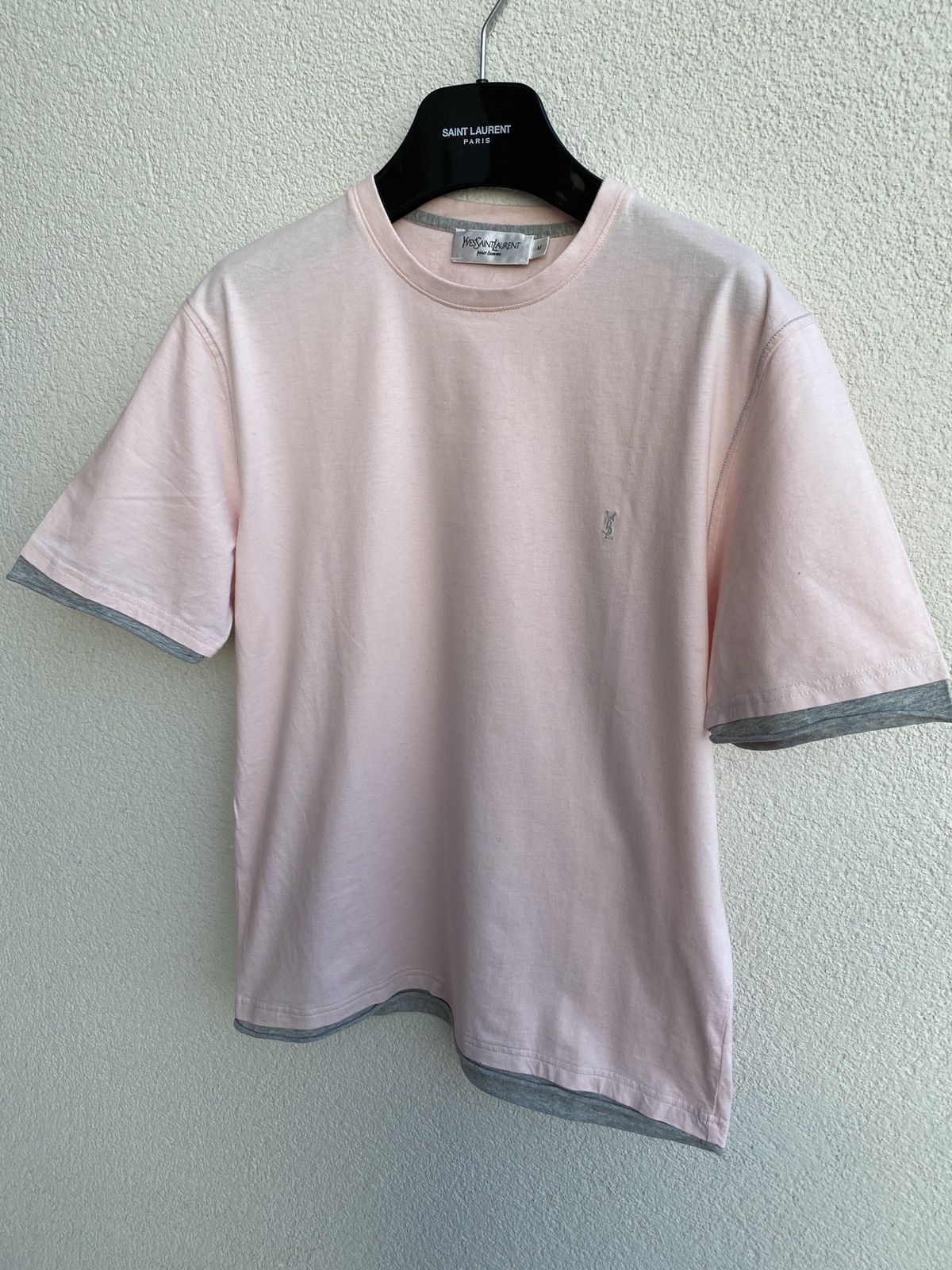 Yves Saint Laurent Pinky YSL T-shirt Double Layer Size US M / EU 48-50 / 2 - 12 Thumbnail