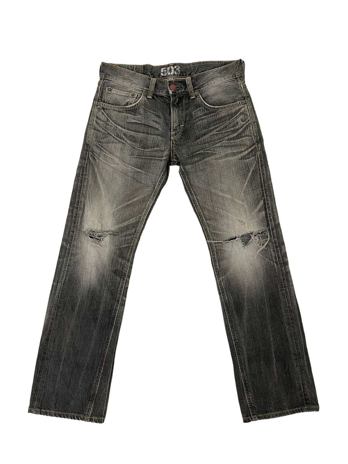 Edwin Slim Jeans Edwin Japan Distres Denim Low Rise 3🟦0 Size US 33 - 1 Thumbnail