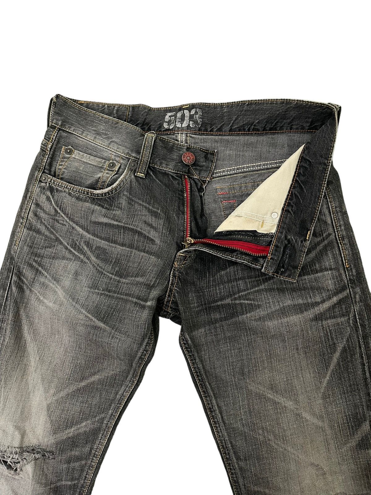 Edwin Slim Jeans Edwin Japan Distres Denim Low Rise 3🟦0 Size US 33 - 10 Thumbnail