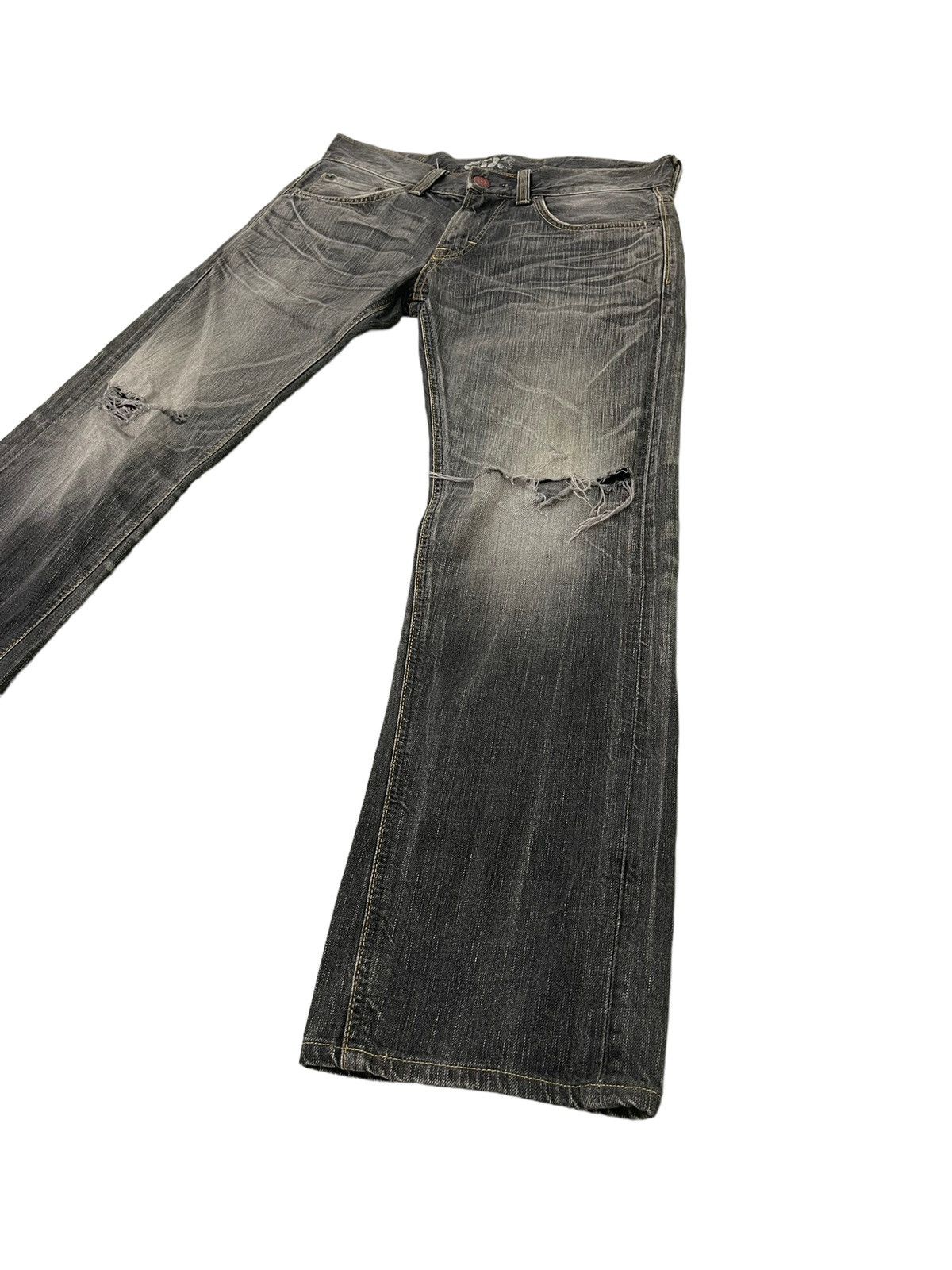Edwin Slim Jeans Edwin Japan Distres Denim Low Rise 3🟦0 Size US 33 - 3 Thumbnail