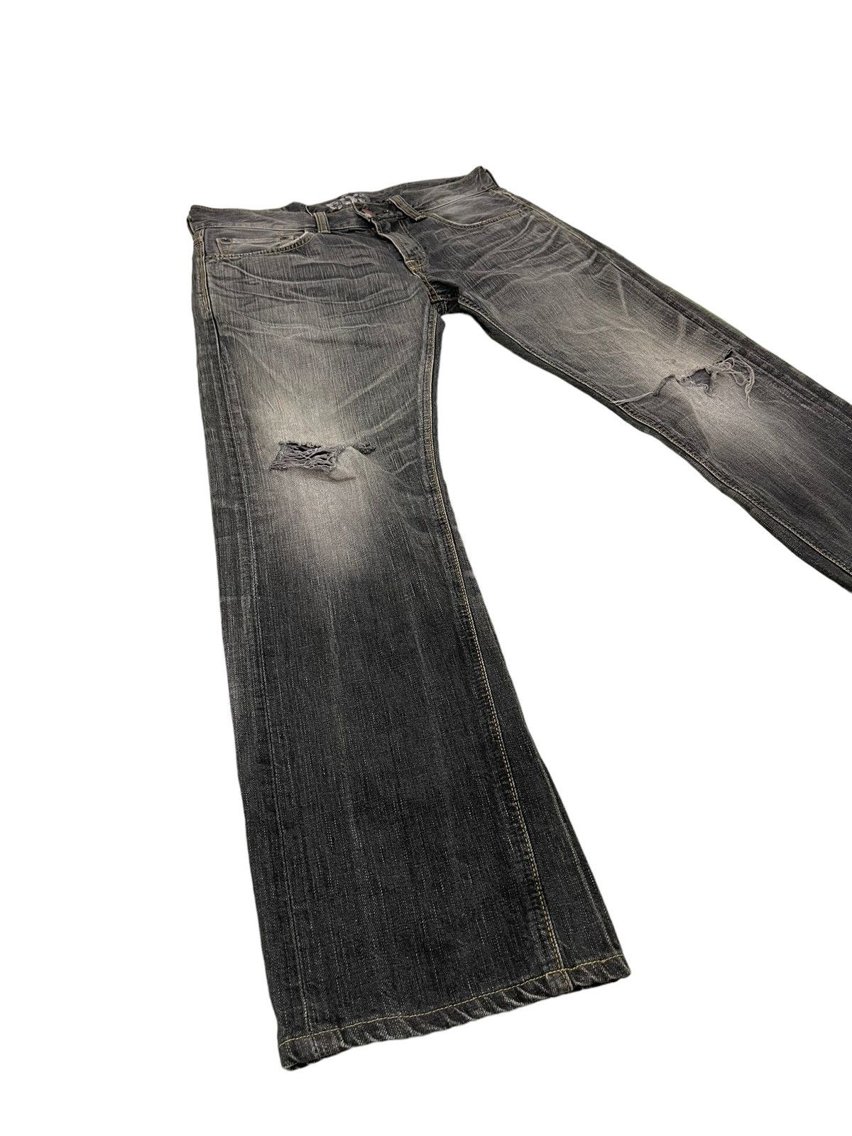 Edwin Slim Jeans Edwin Japan Distres Denim Low Rise 3🟦0 Size US 33 - 2 Thumbnail