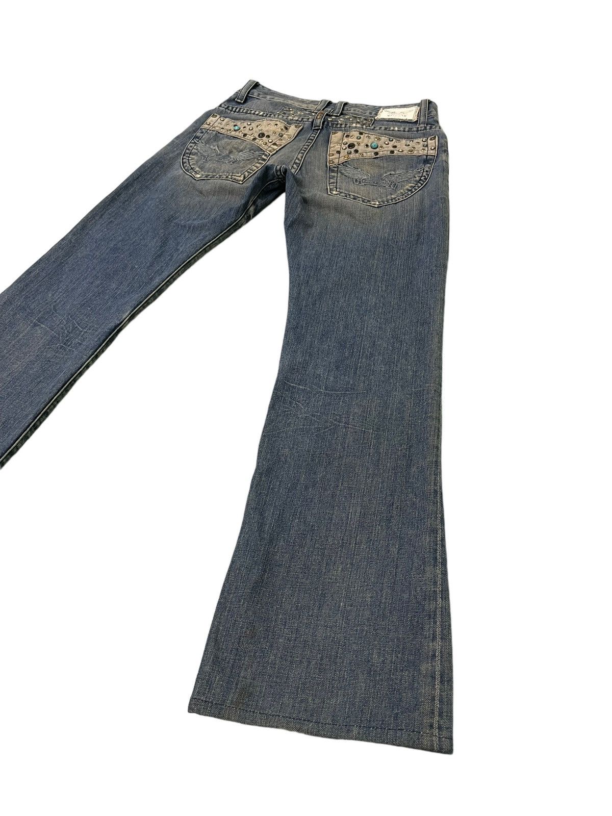 Japanese Brand Flare Jeans Robin’s Jean USA Distress Denim Low Rise 3🟦5 Size US 30 / EU 46 - 15 Thumbnail