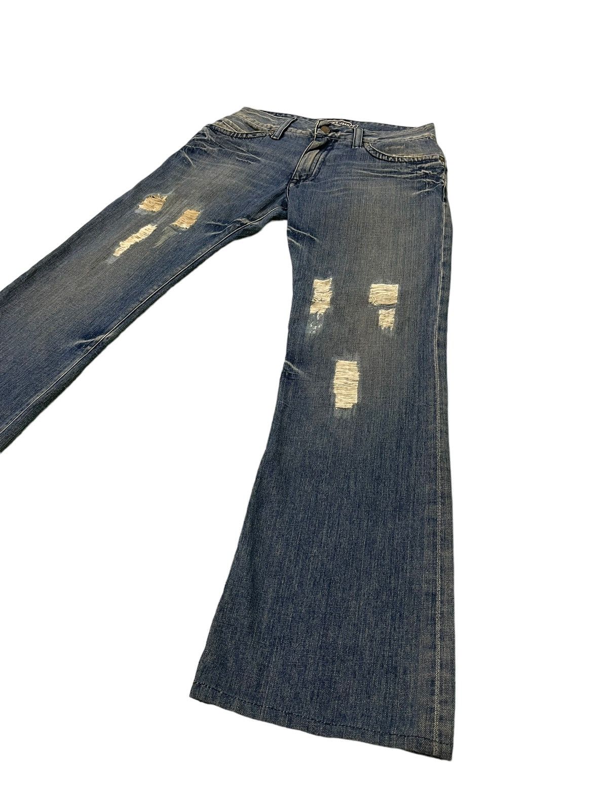 Japanese Brand Flare Jeans Robin’s Jean USA Distress Denim Low Rise 3🟦5 Size US 30 / EU 46 - 3 Thumbnail