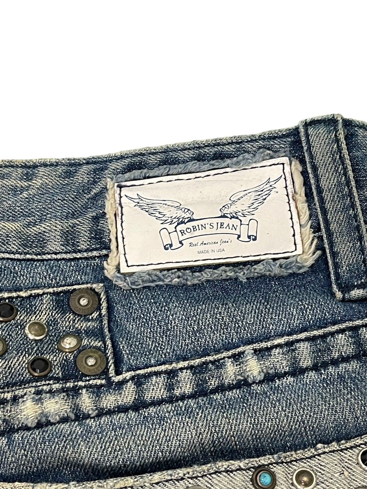 Japanese Brand Flare Jeans Robin’s Jean USA Distress Denim Low Rise 3🟦5 Size US 30 / EU 46 - 22 Thumbnail