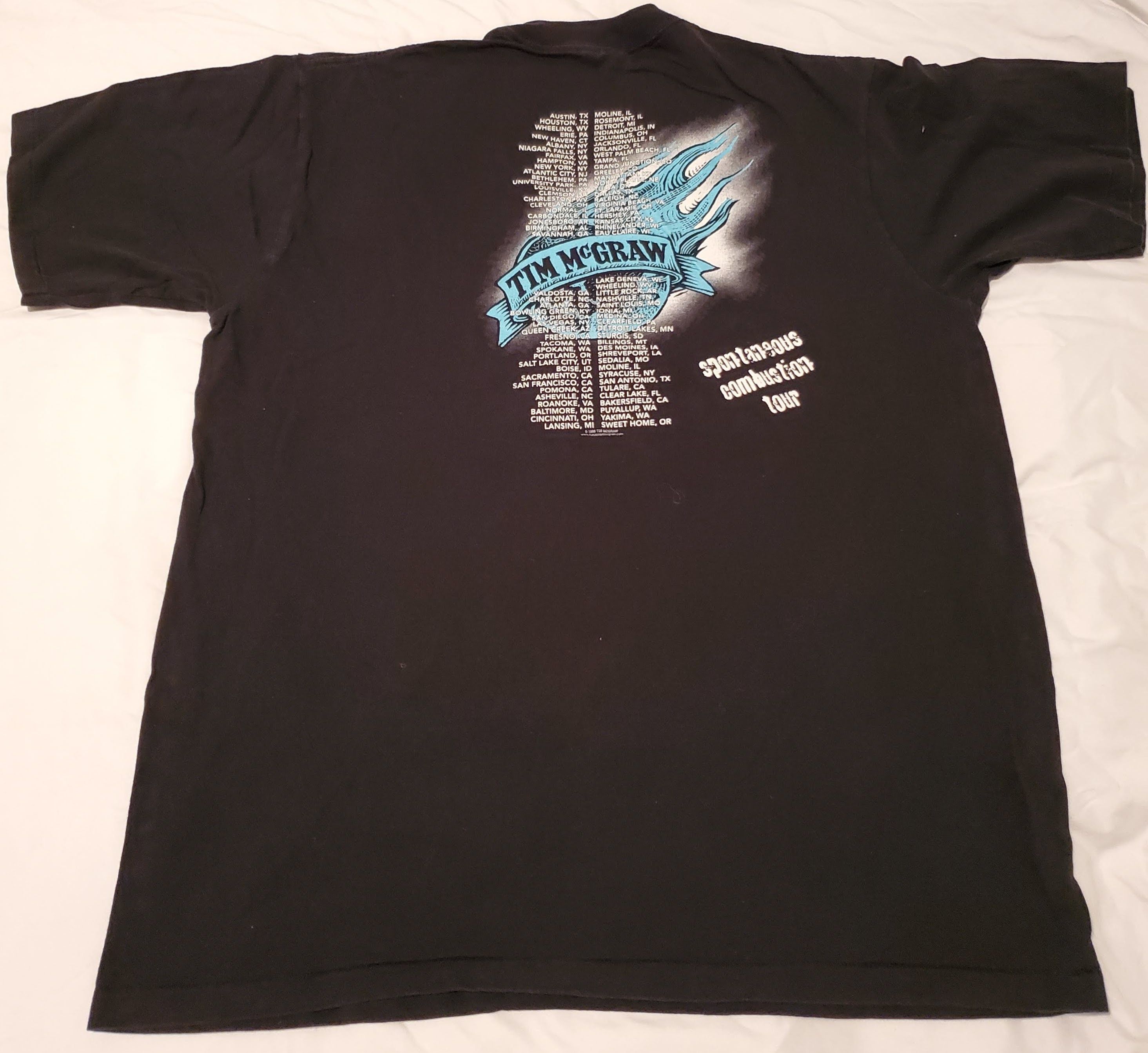 Band Tees × Vintage Vintage Tim McGraw 1996 Spontaneous Combustion Tour T-Shirt Size US XL / EU 56 / 4 - 2 Thumbnail