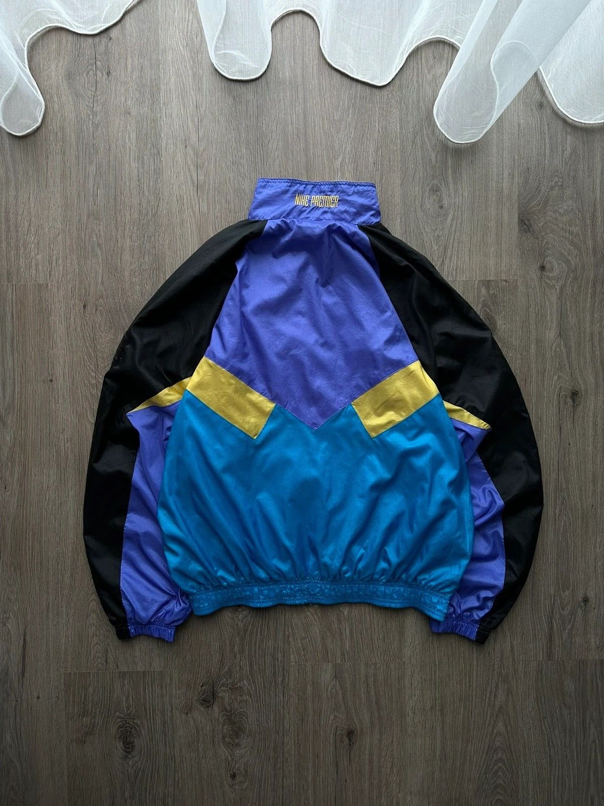 ジャケット・アウター 00s Y2K OLD NIKE NYLON PULLOVER JACKET Vintage 90's Nike Swoosh 1/4 Zip Blue/Gray Pullover