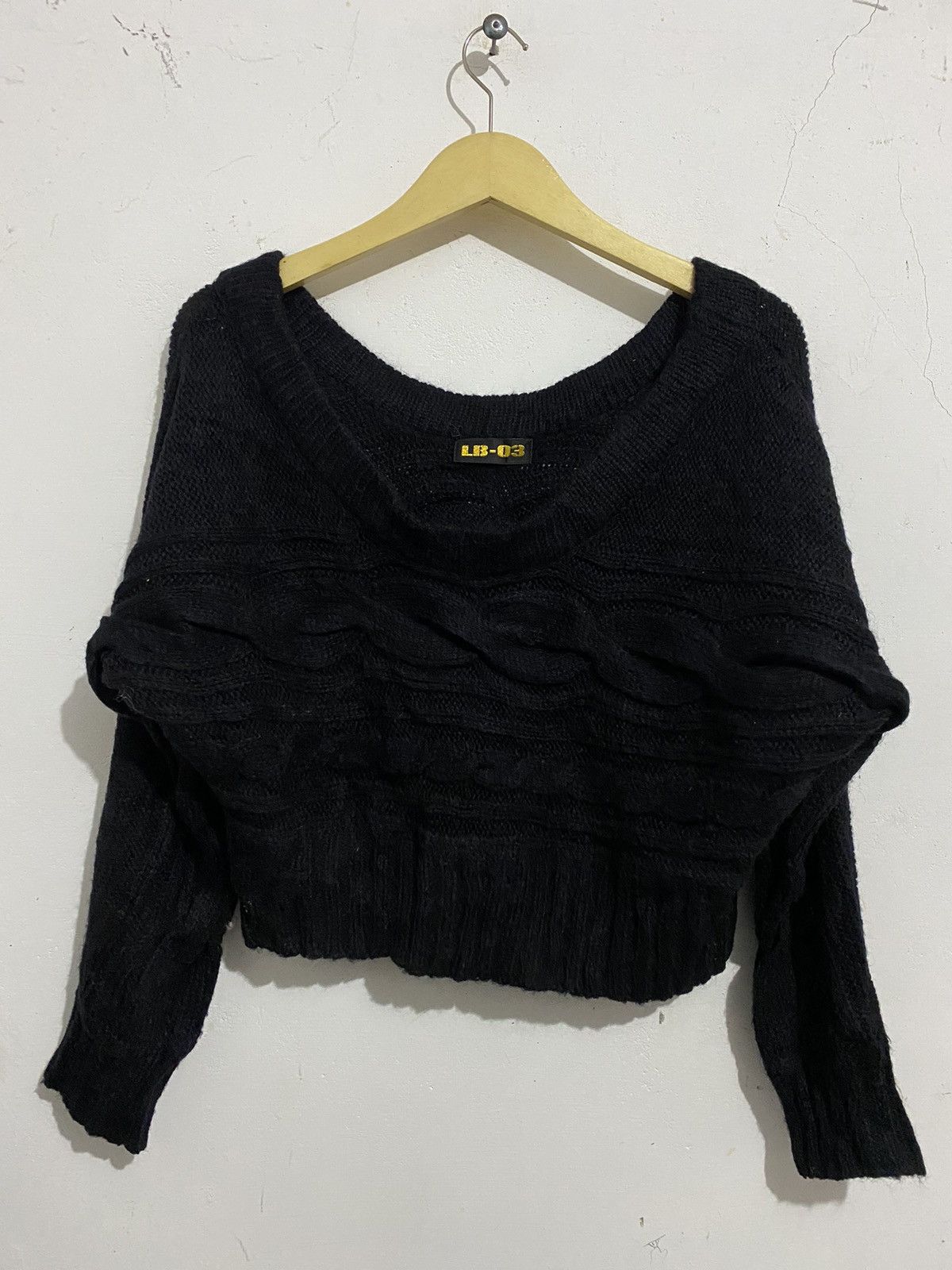 image of 14Th Addiction x Kmrii Lb-03 Japanesebrand Knitwear Crop Isseymiyake in Black, Men's (Size Large)