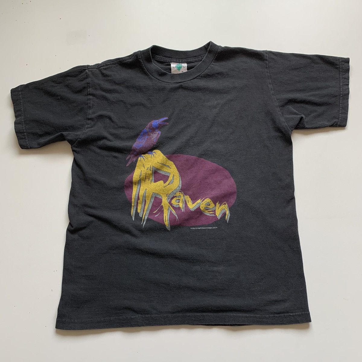 image of Vintage 90's Raven Wcw Graphic Promo Wrestling T Shirt Medium in Black, Men's