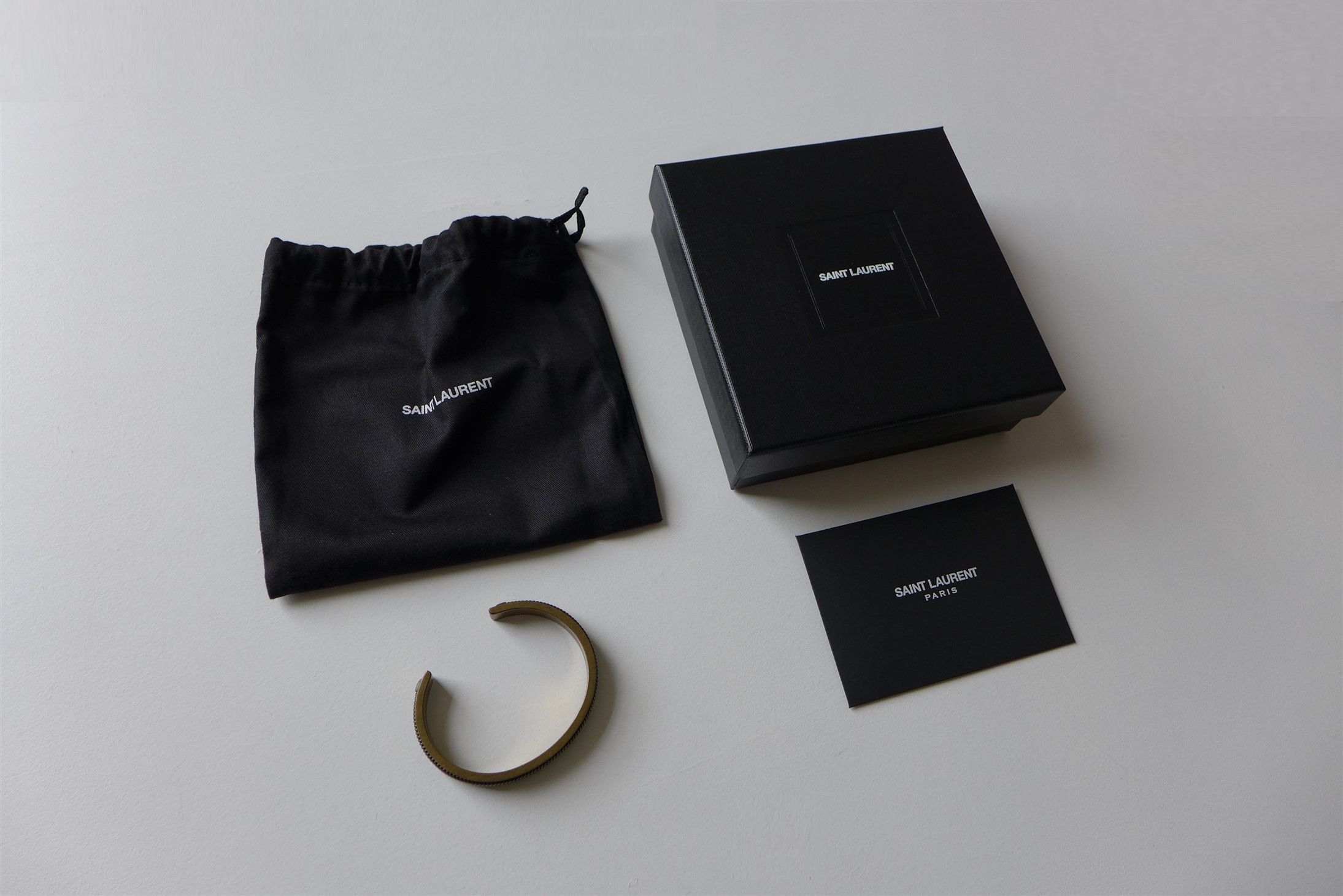 Saint Laurent Paris *Size Medium* Saint Laurent Cuff Bracelet - Gold Tone Brass Size ONE SIZE - 10 Thumbnail
